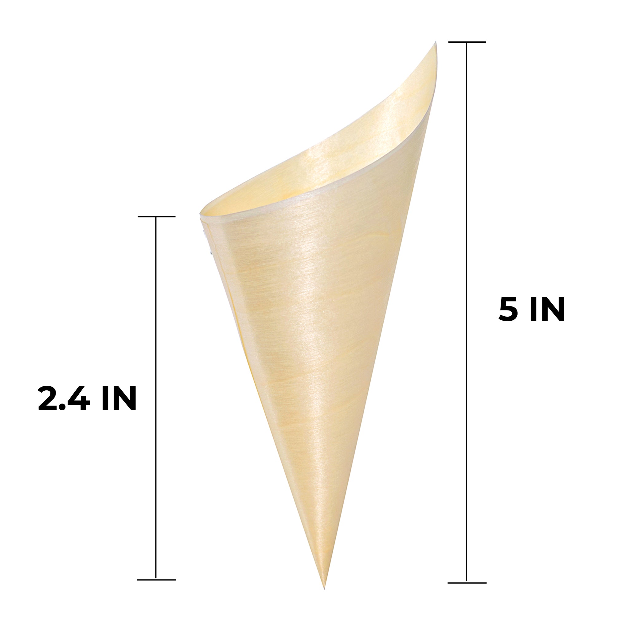 [1,000ct] 8" Disposable Wooden Cone | Brown