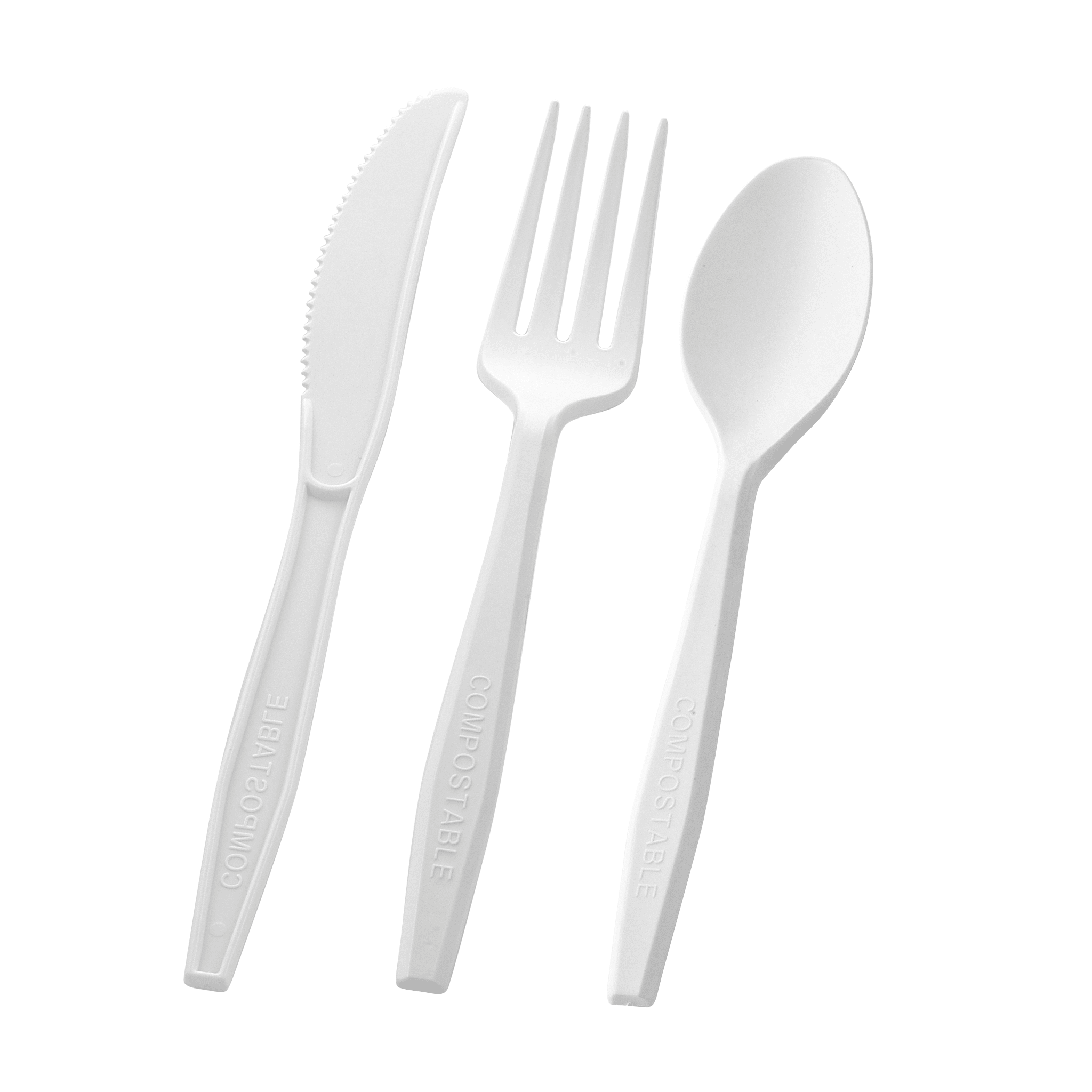 [360 ct] PLA Heavy Weight Mixed Cutlery Kits (Fork, Knife, Spoon) | White - Biocean by Danube BlueBiocean