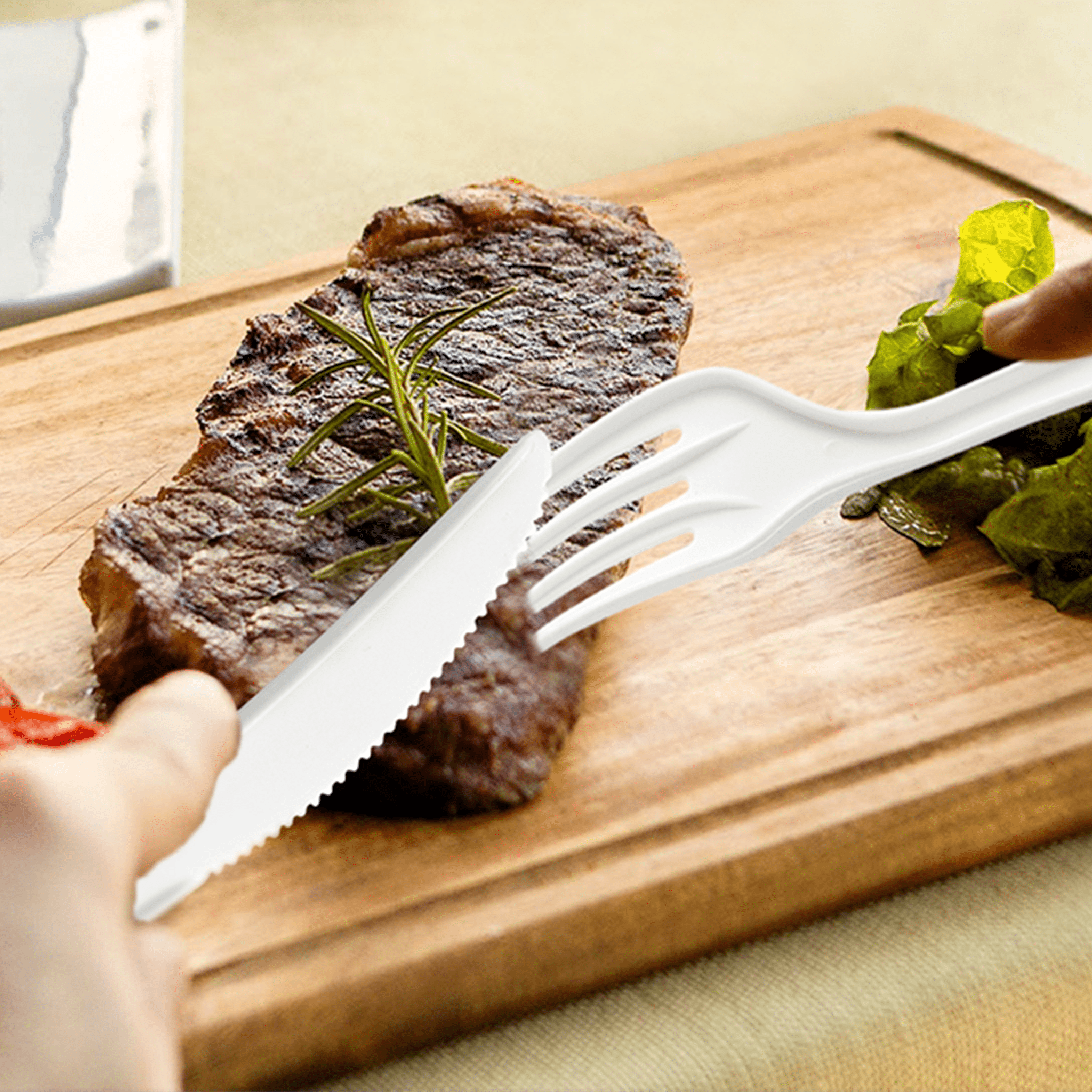 [360 ct] PLA Heavy Weight Mixed Cutlery Kits (Fork, Knife, Spoon) | White - Biocean by Danube BlueBiocean