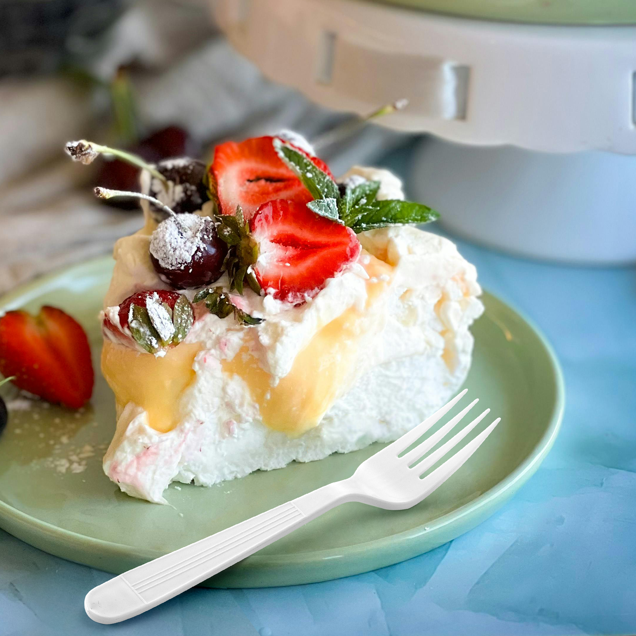 [1,000 ct] PP Plastic Heavy Weight White  Wrapped Forks | White