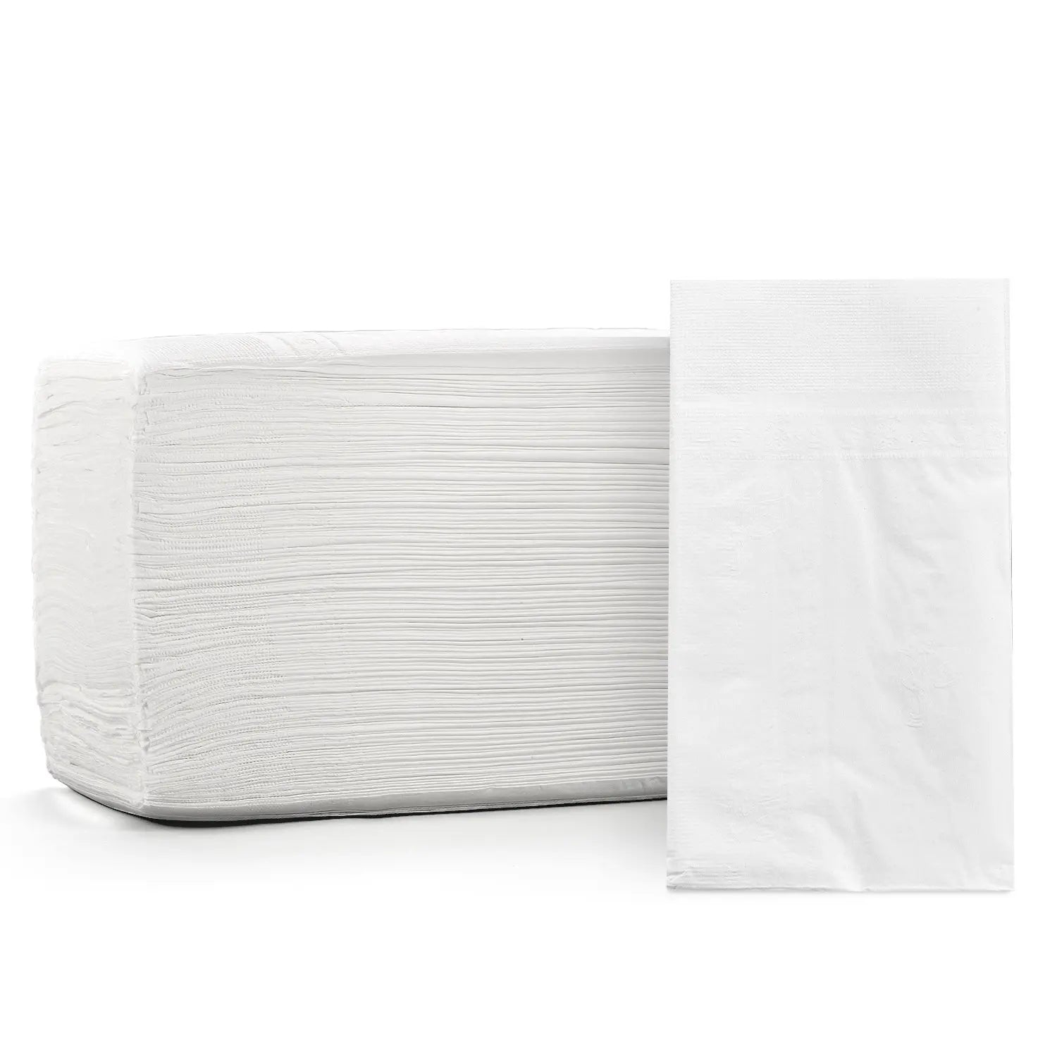 15" x 17" White 2-Ply 1/8 Fold Dinner Napkins-3,000/Case