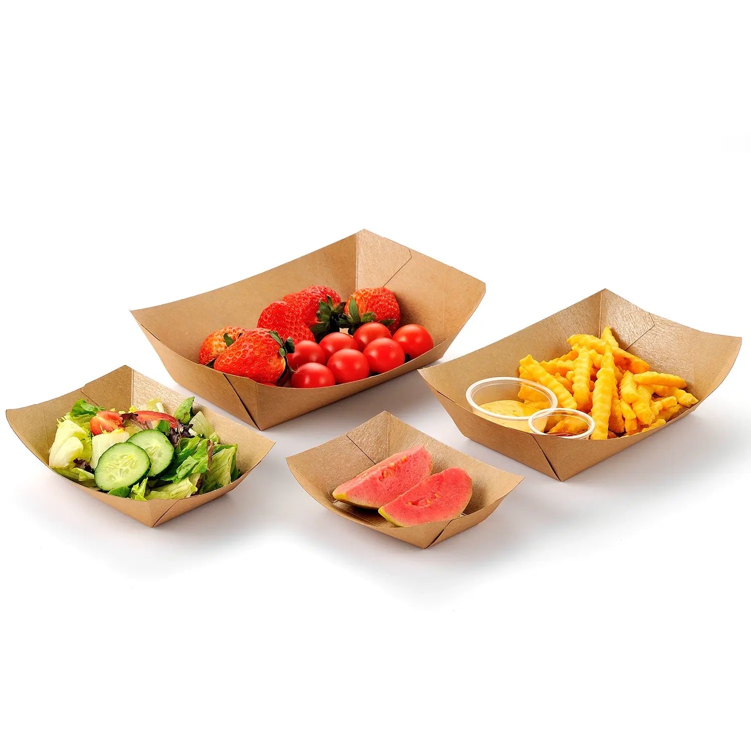 4lb Kraft Paper Food Trays- 500/Case