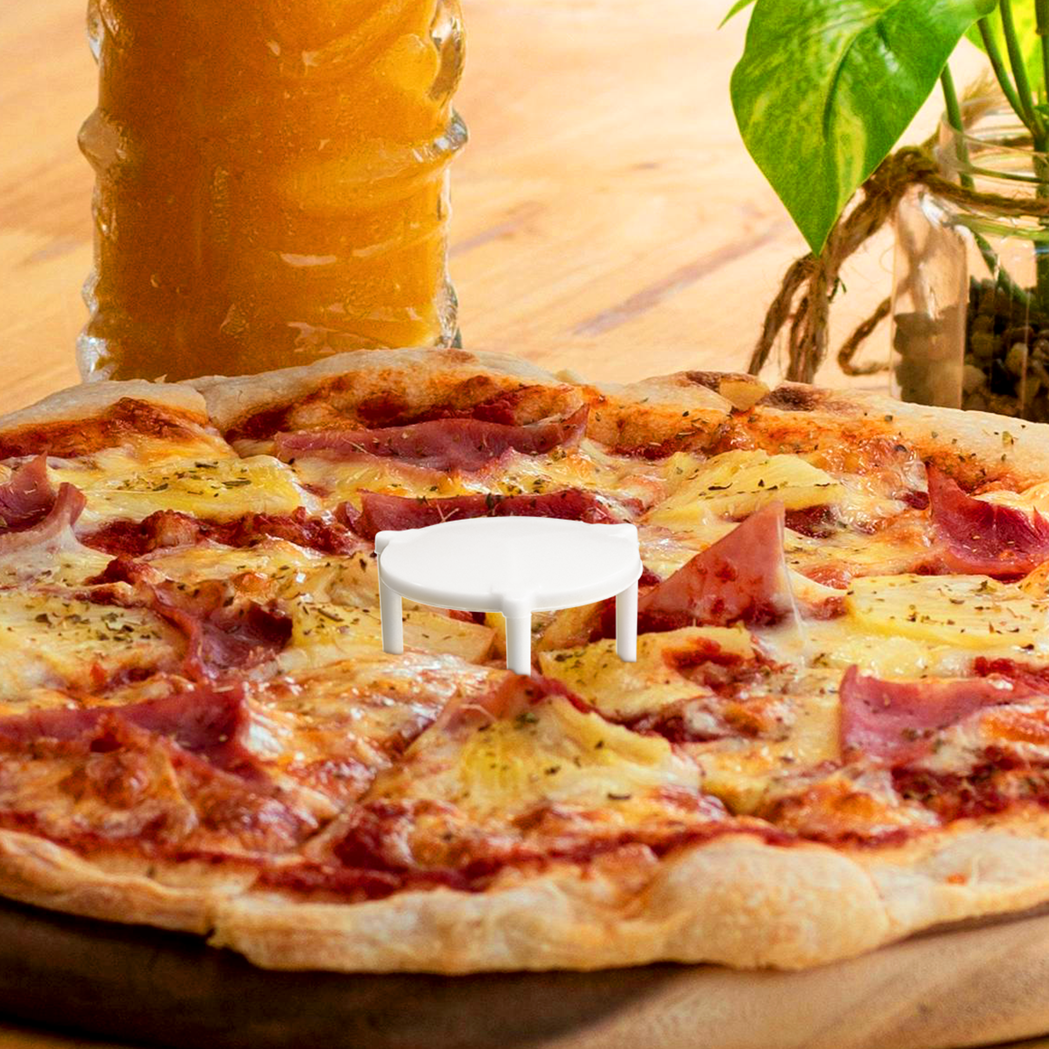 [10,00ct] 1.5" PP Plastic Medium weight Pizza Saver | White