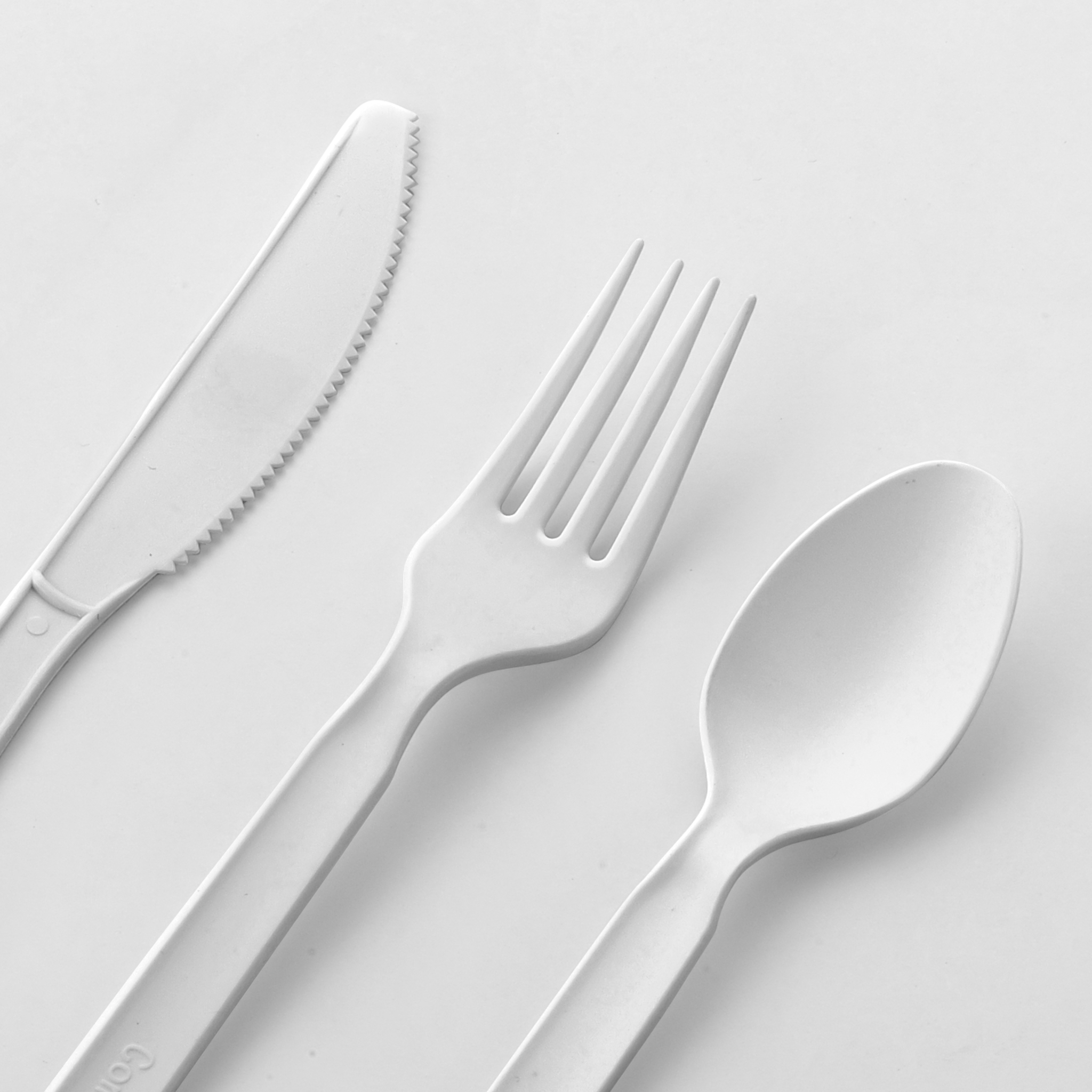 [450ct] PLA Heavy Weight Mixed Cutlery (Fork, Knife, Spoon) | White