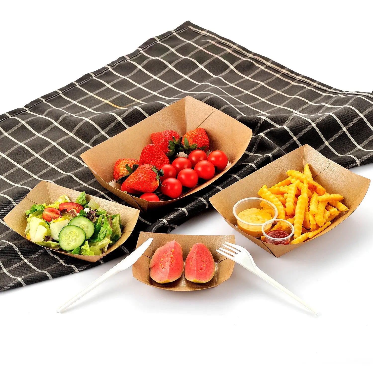 3lb Kraft Paper Food Trays- 500/Case