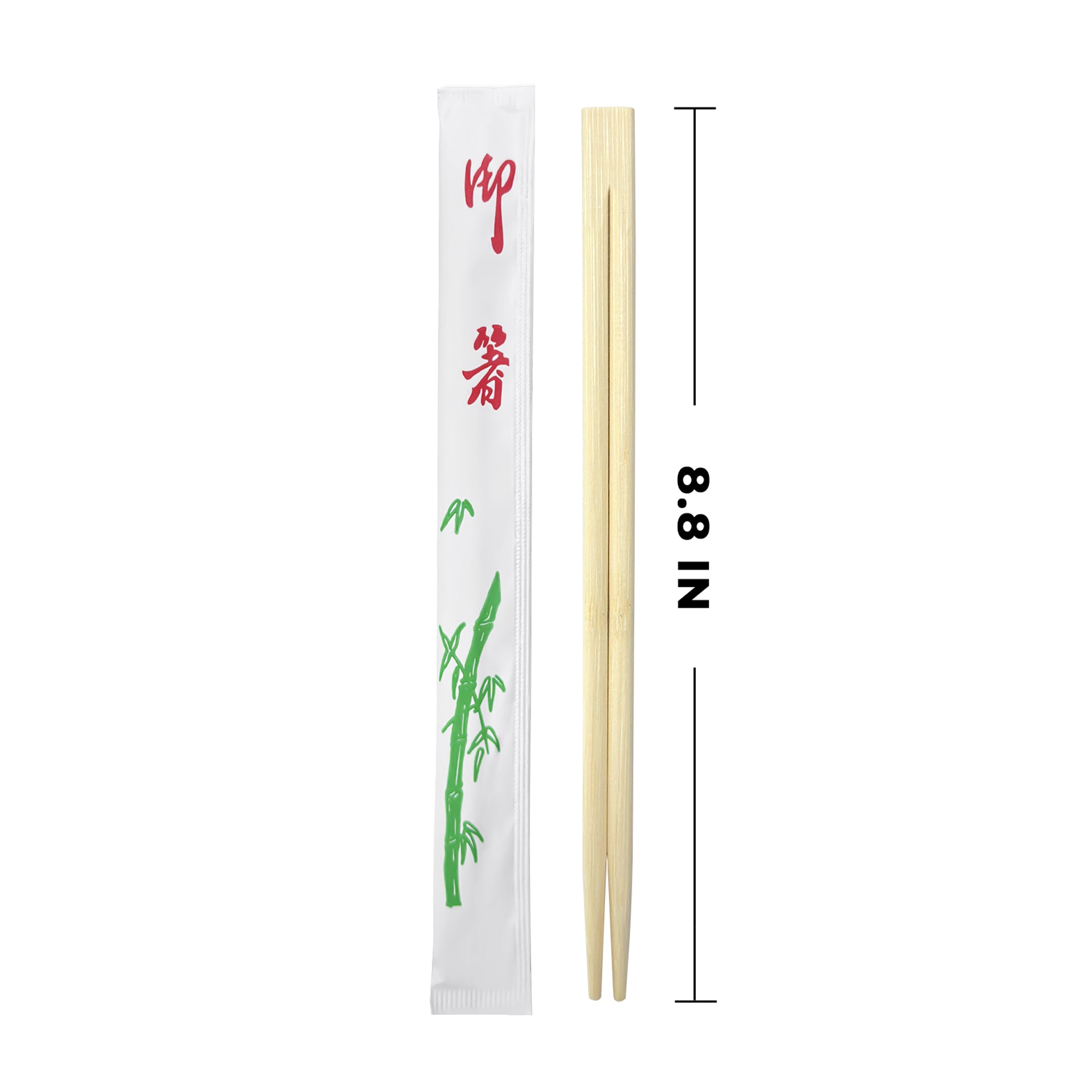 [100ct] 8.8" Twin  Paper-Wrapped Bamboo Chopsticks-knots