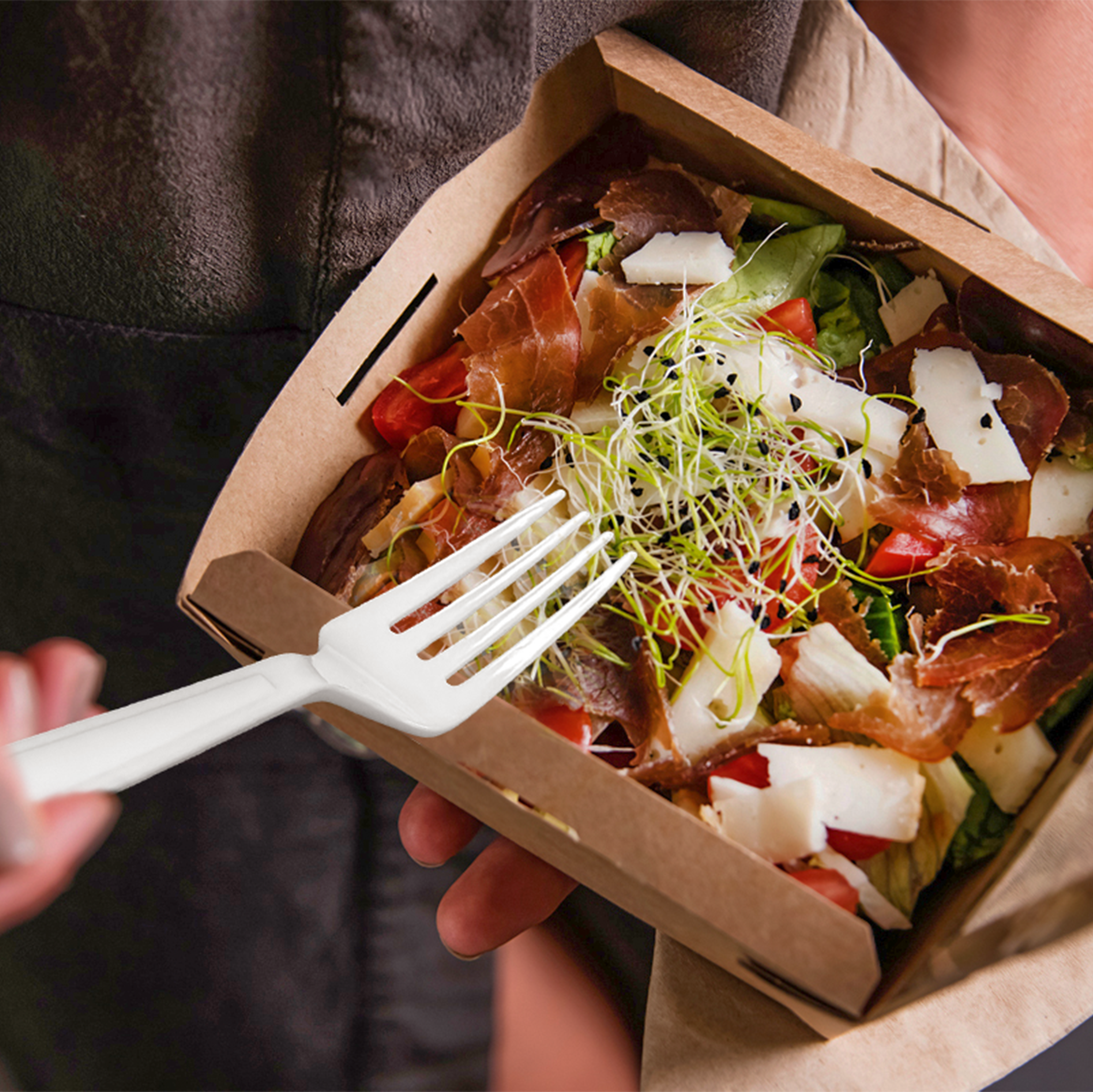 [600ct] PS Plastic Heavy Weight Forks | White