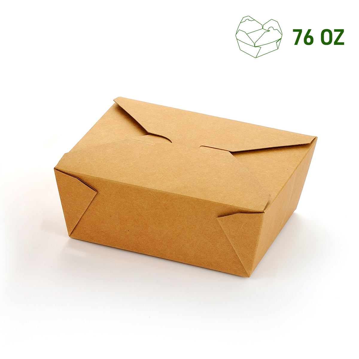 [200ct]  Kraft Microwavable Folded Paper #3 Take-Out Containers | 76oz