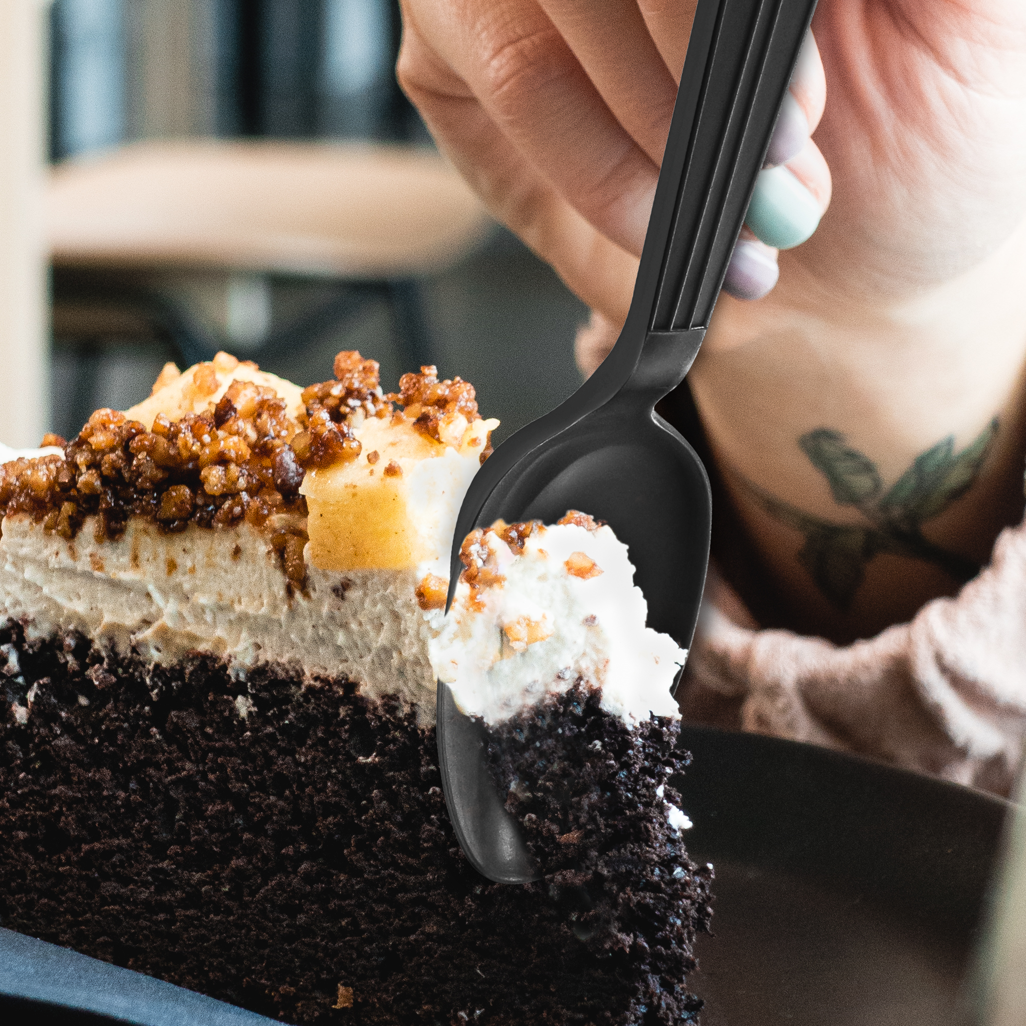 [1,000ct] PP Plastic Heavy Weight Tea Spoons | Black