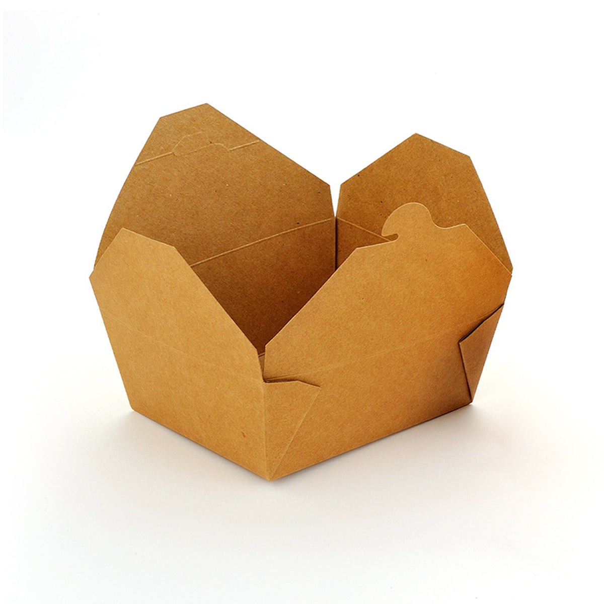 [160ct]  Kraft Microwavable Folded Paper #4 Take-Out Containers | 110oz