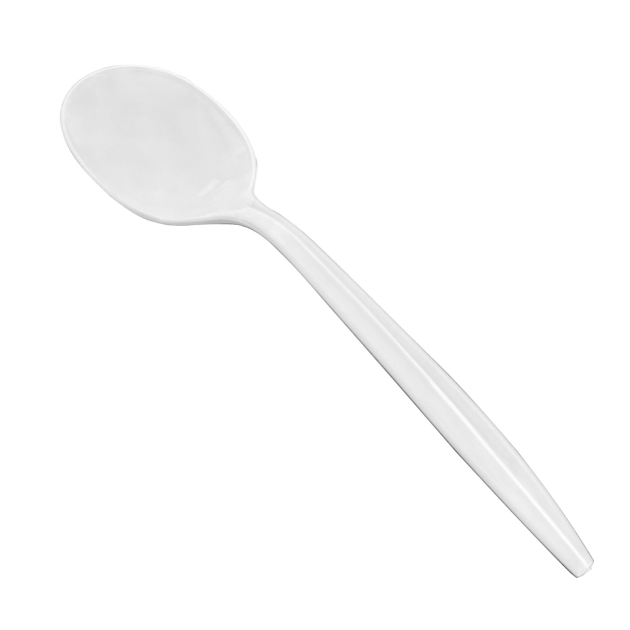 [1,000ct] PP Plastic Medium Weight Wrapped Soup Spoons | White