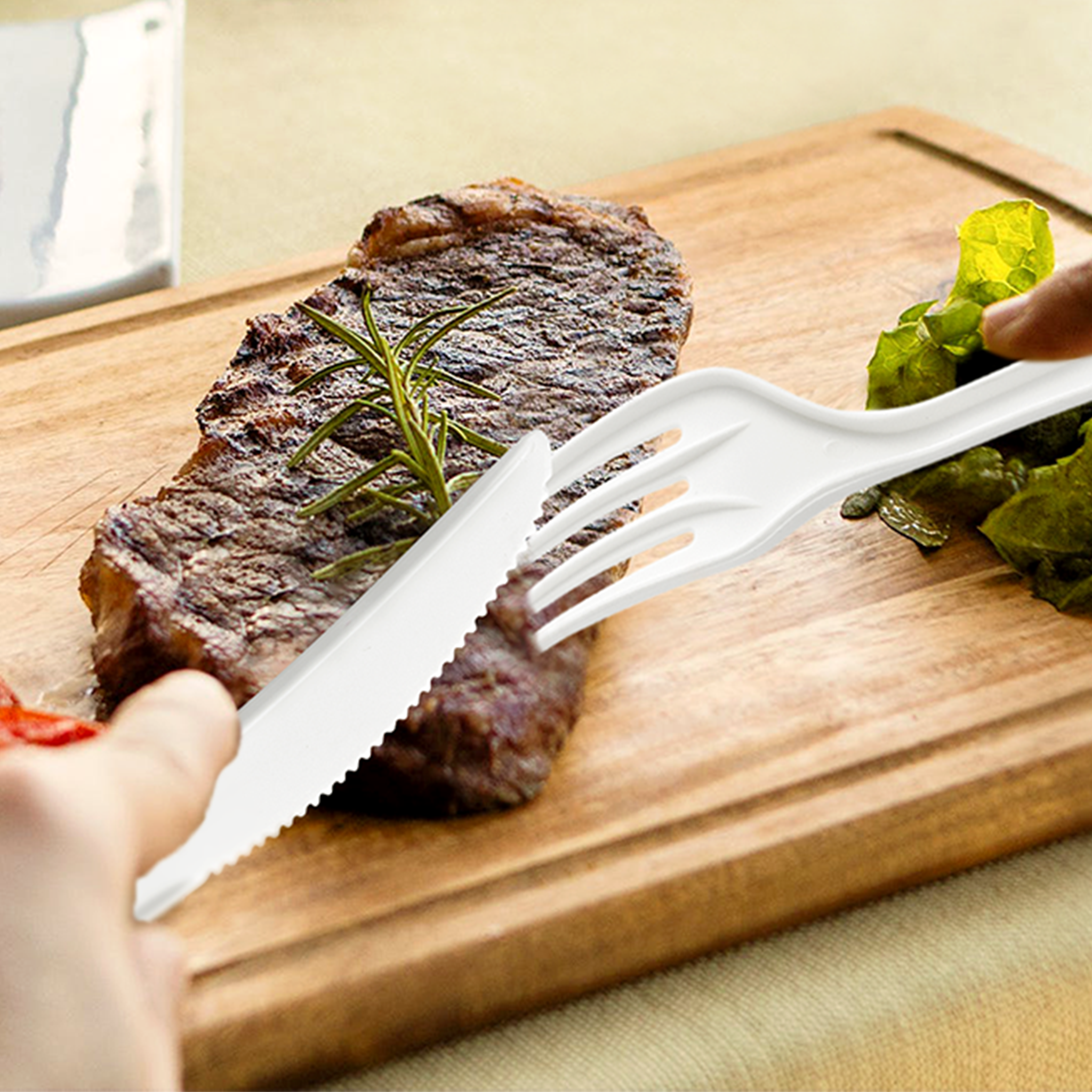 [360 ct] PLA Heavy Weight Mixed Cutlery (Fork, Knife, Spoon) | White