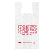 [400 ct] 1/8 Size White "Thank You" Medium - Duty PS T-Shirt Bags | 1.0 Mil - Biocean by Danube BlueBiocean