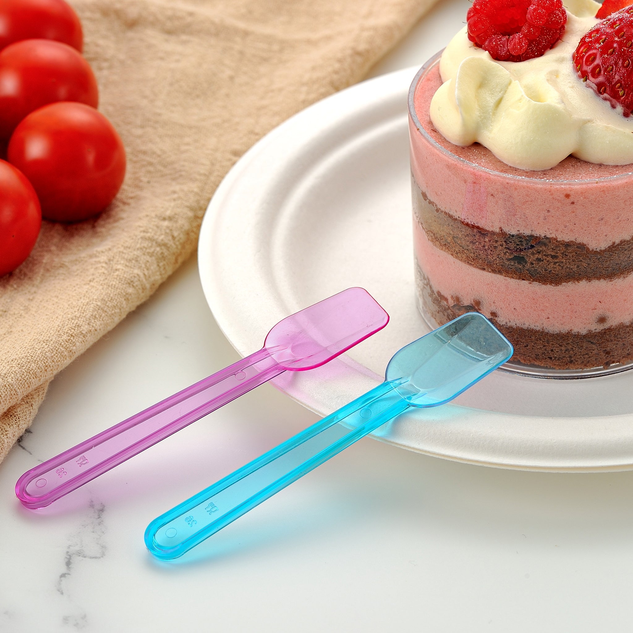 [4,000 ct] 3" PS Plastic Gelato Spoons | Assorted Colors - Biocean by Danube BlueBiocean