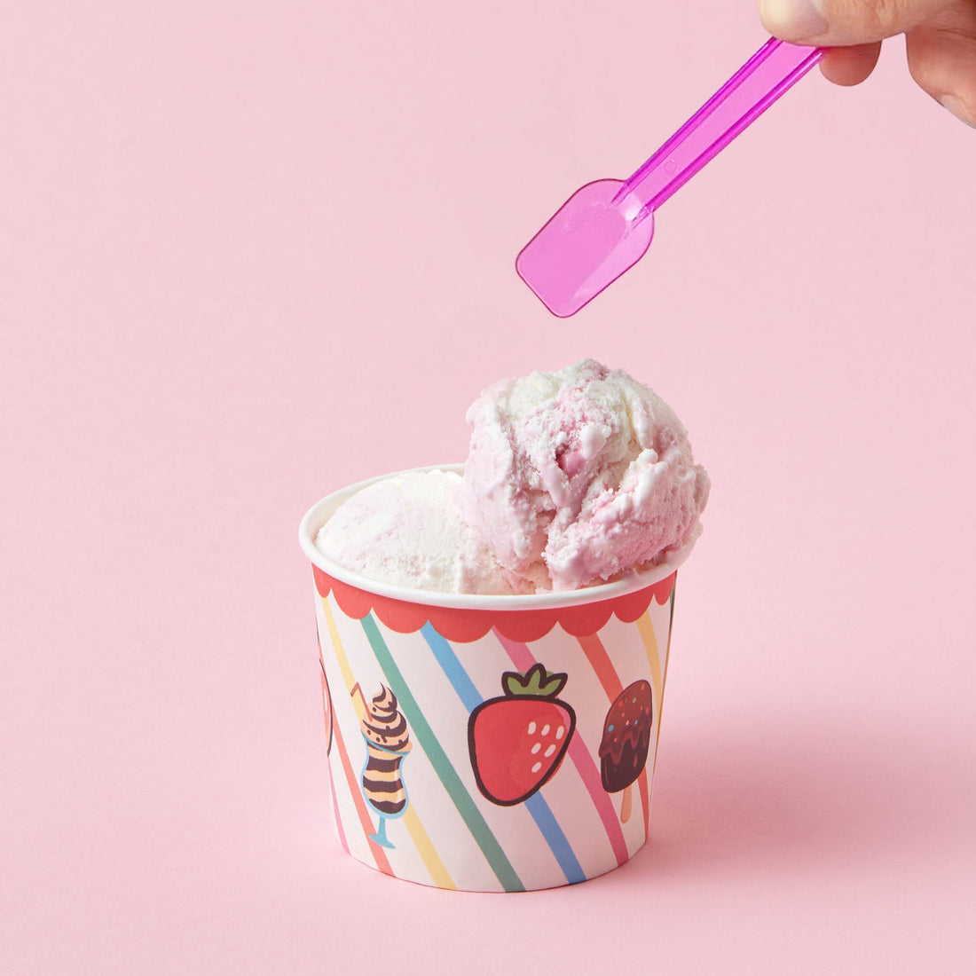 [4,000 ct] 3" PS Plastic Gelato Spoons | Assorted Colors - Biocean by Danube BlueBiocean