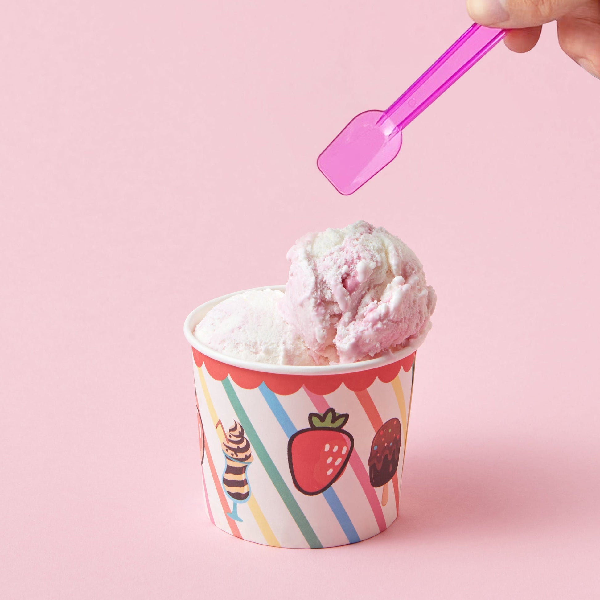 [4,000 ct] 3" PS Plastic Gelato Spoons | Assorted Colors - Biocean by Danube BlueBiocean