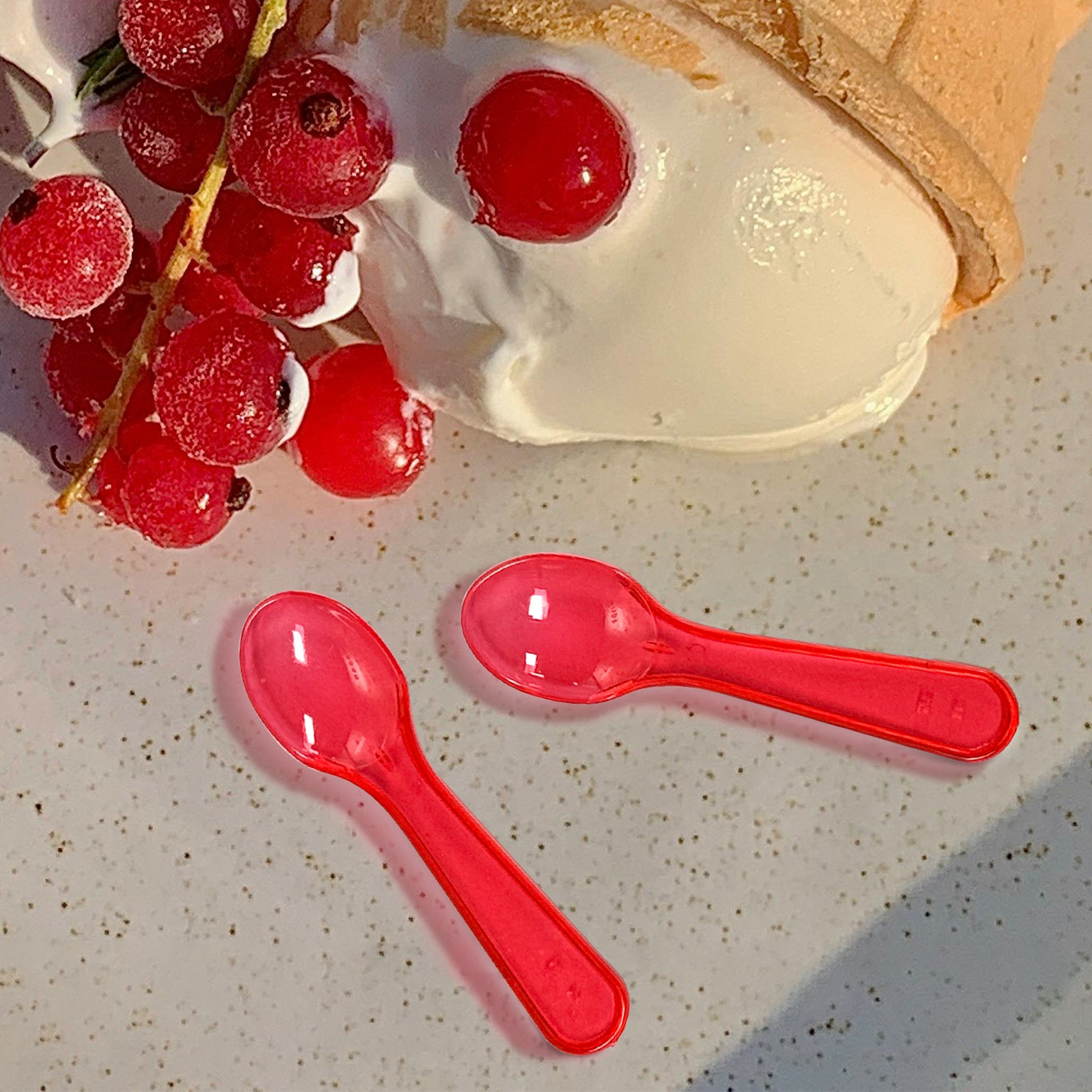 [4,000 ct] 3" PS Plastic Tasting Spoons | Assorted Colors - Biocean by Danube BlueBiocean