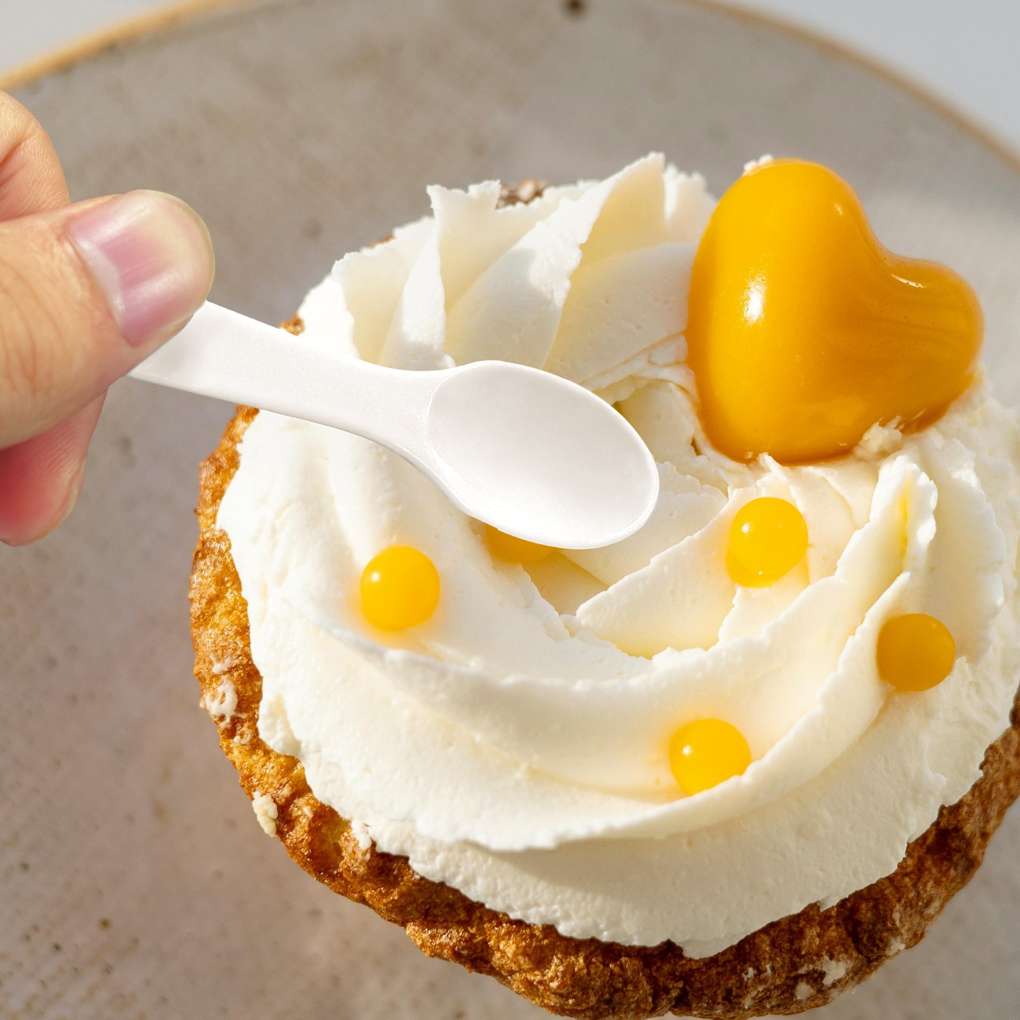 [4,000 ct] 3" PS Plastic Tasting Spoons | White - Biocean by Danube BlueBiocean
