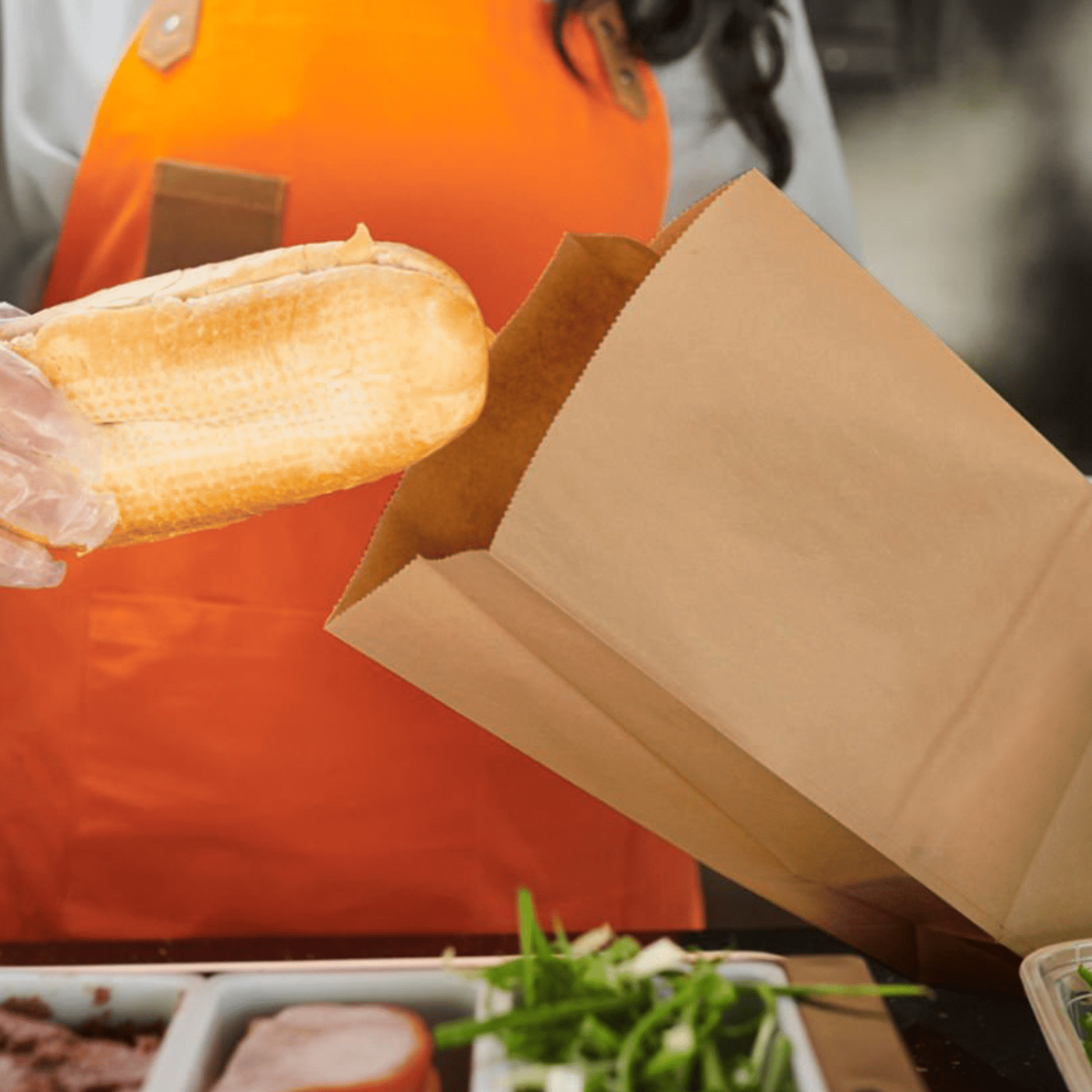 [400ct] 6.1"×3.75"×10.83" Kraft Paper Bag | Natural - Biocean by Danube BlueBiocean
