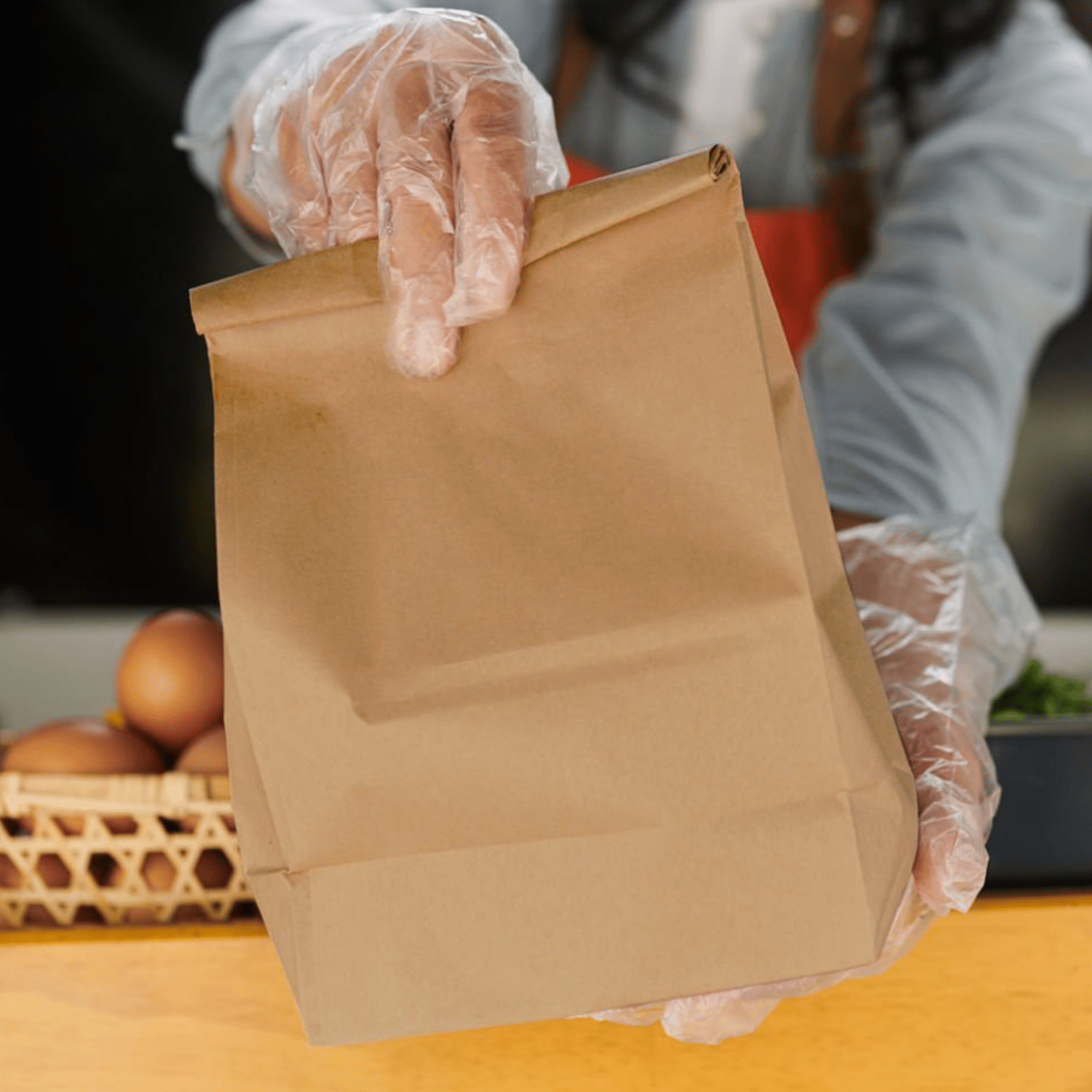 [400ct] 6.1"×3.75"×10.83" Kraft Paper Bag | Natural - Biocean by Danube BlueBiocean