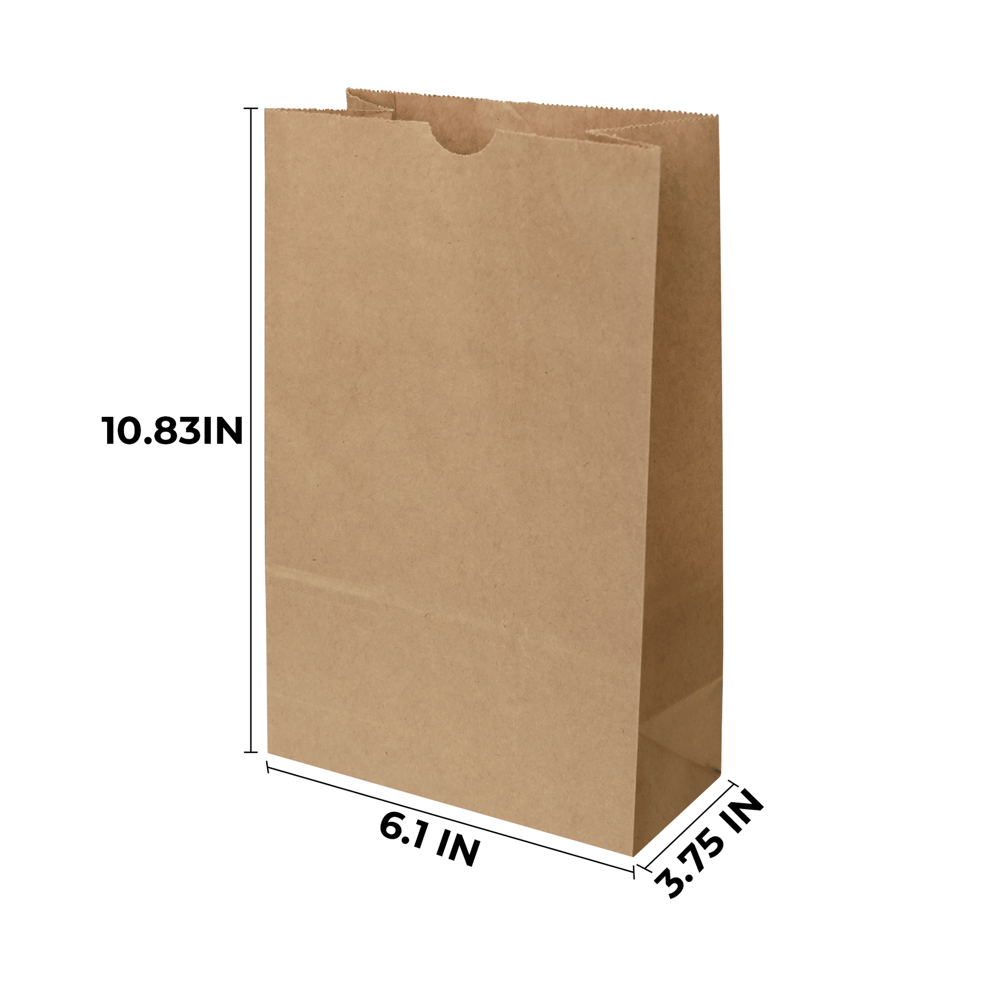 [400ct] 6.1"×3.75"×10.83" Kraft Paper Bag | Natural - Biocean by Danube BlueBiocean
