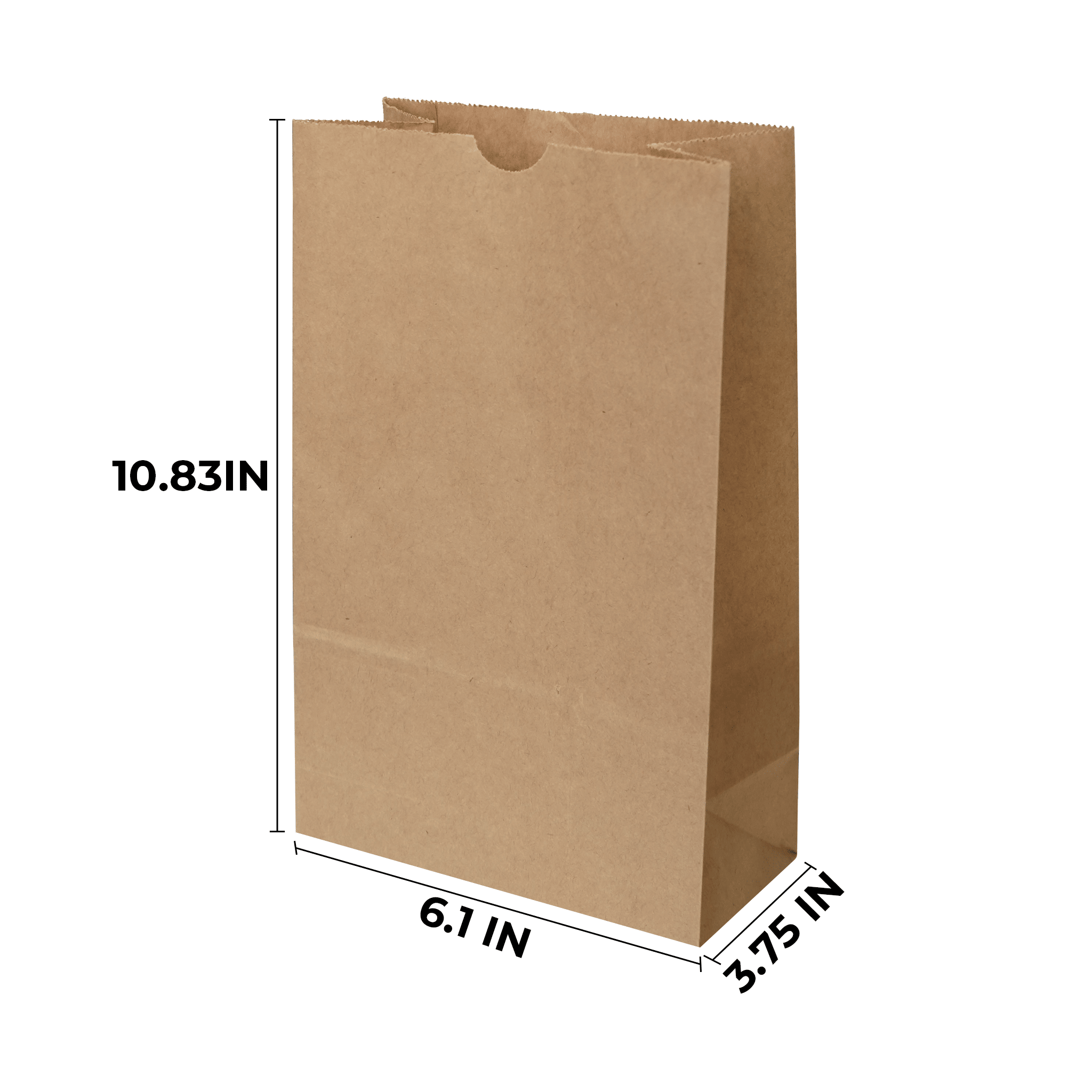 [400ct] 6.1"×3.75"×10.83" Kraft Paper Bag | Natural - Biocean by Danube BlueBiocean
