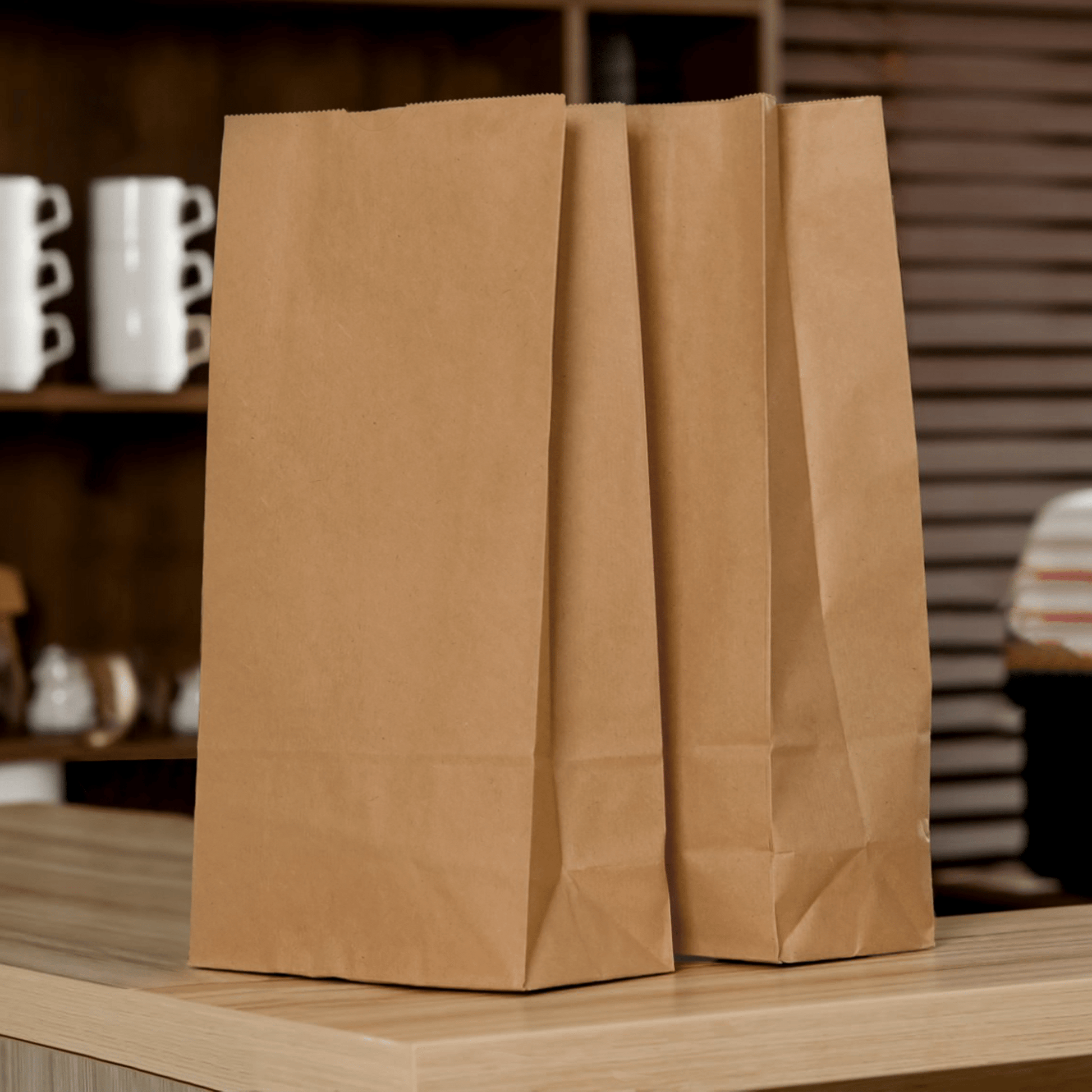 [400ct] 7.68"×4.73" ×15.55" Kraft Paper Customizable Bag | Natural - Biocean by Danube BlueBiocean