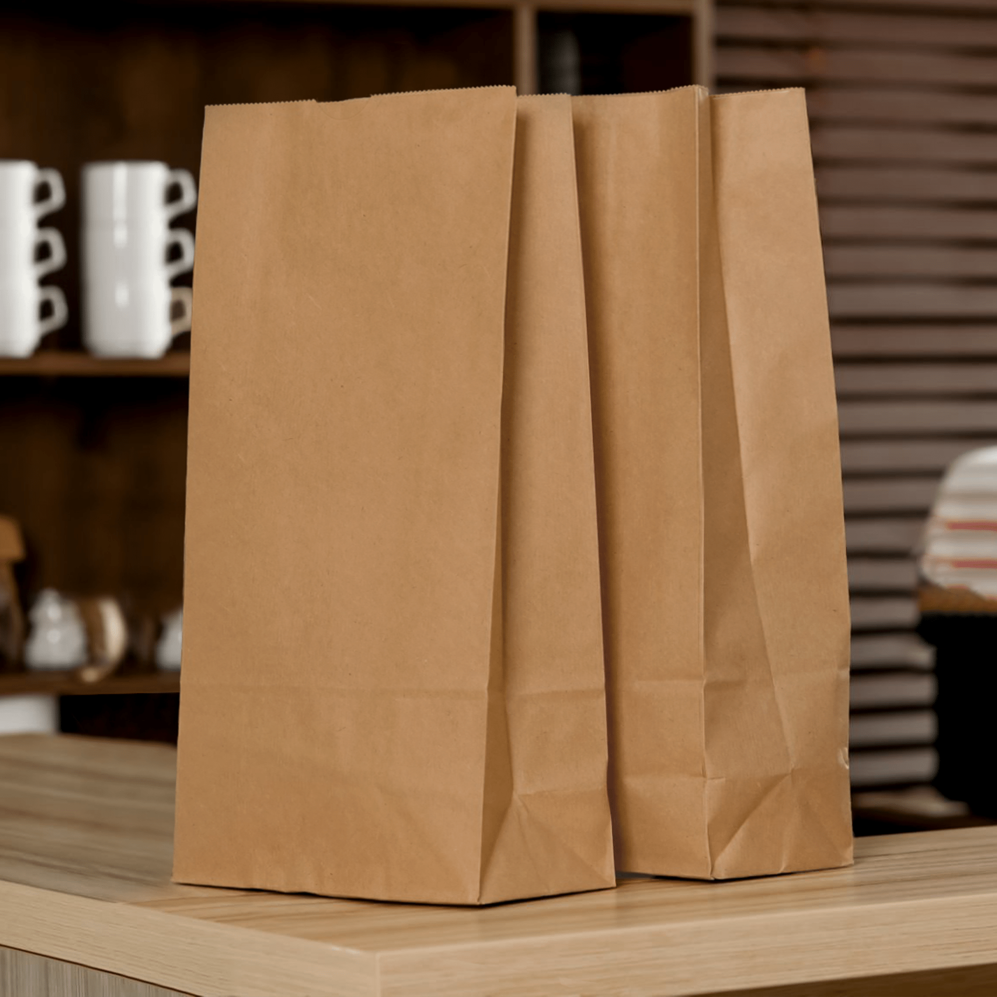 [400ct] 7.68"×4.73" ×15.55" Kraft Paper Customizable Bag | Natural - Biocean by Danube BlueBiocean