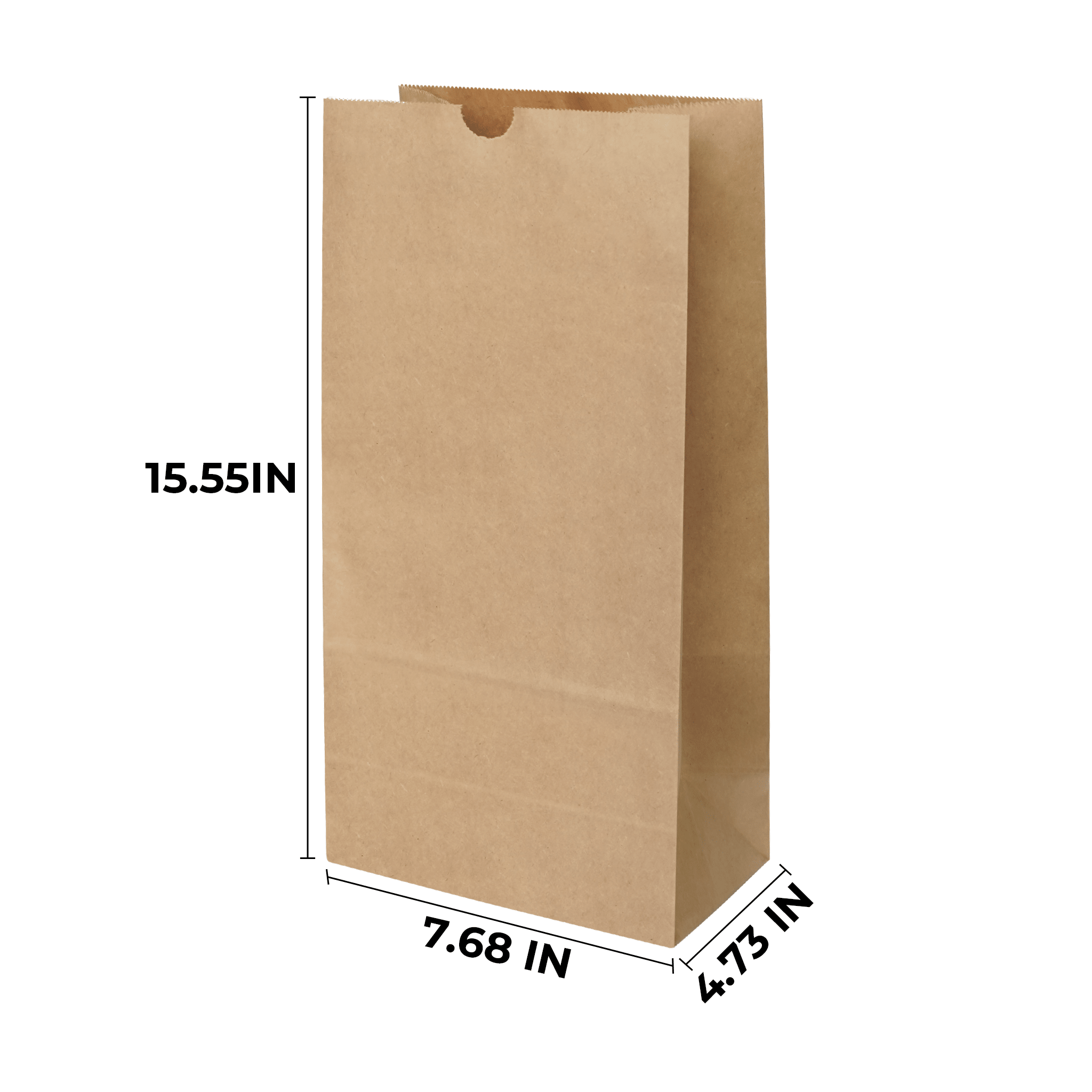 [400ct] 7.68"×4.73" ×15.55" Kraft Paper Customizable Bag | Natural - Biocean by Danube BlueBiocean