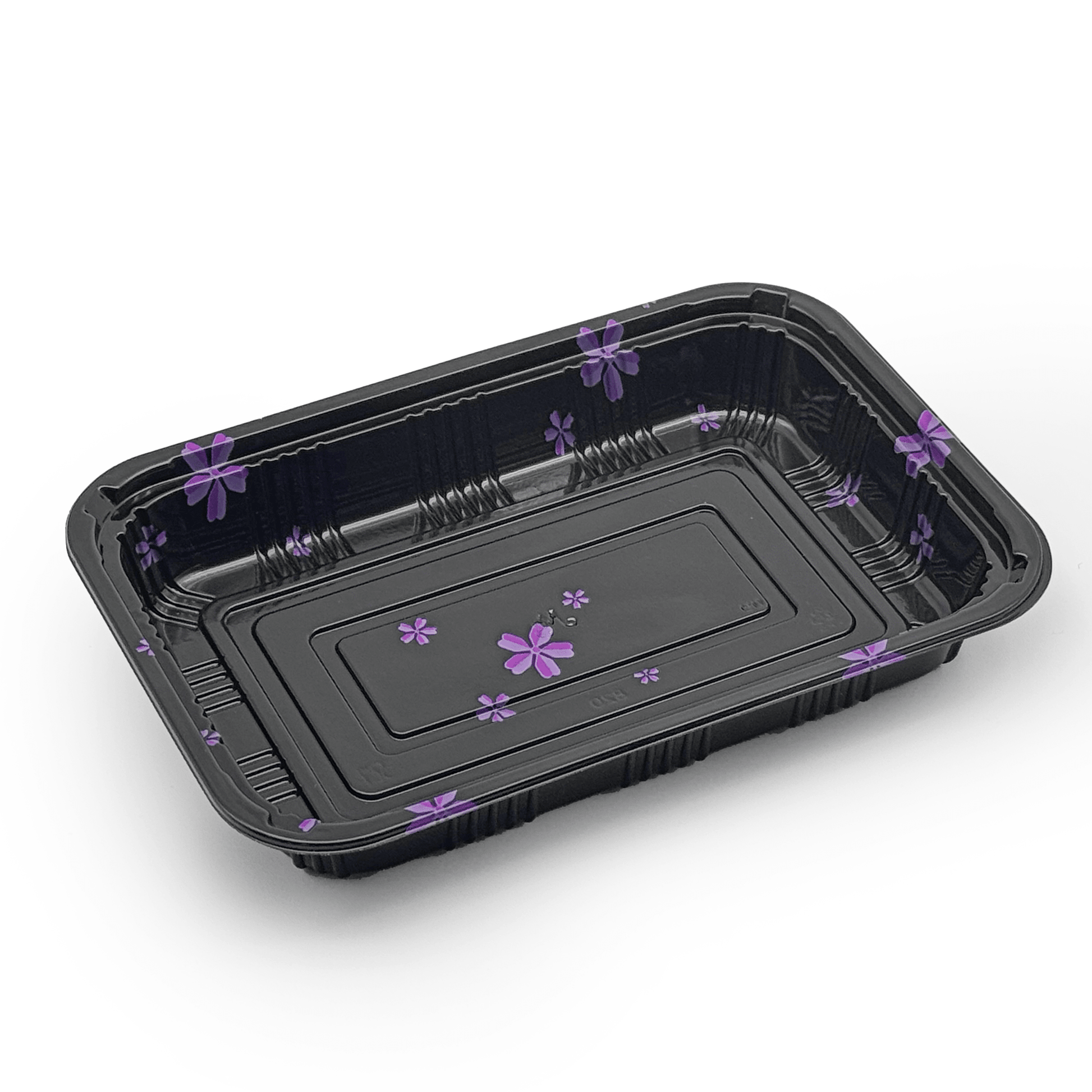 [400ct] 8 9/20" x 5 9/10" PS Plastic Rectangular Food Containers & Lids | Black - Biocean by Danube BlueBiocean