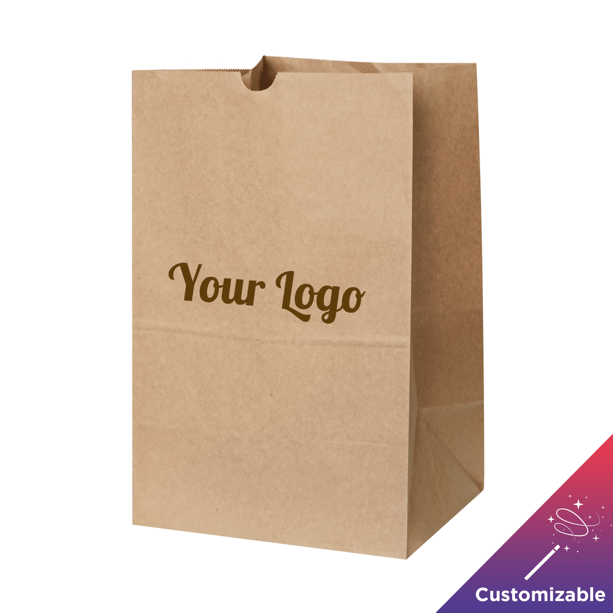 [400ct] 8.46"×6.1"×13.39" Kraft Paper Customize Now Bag | Natural - Biocean by Danube BlueBiocean
