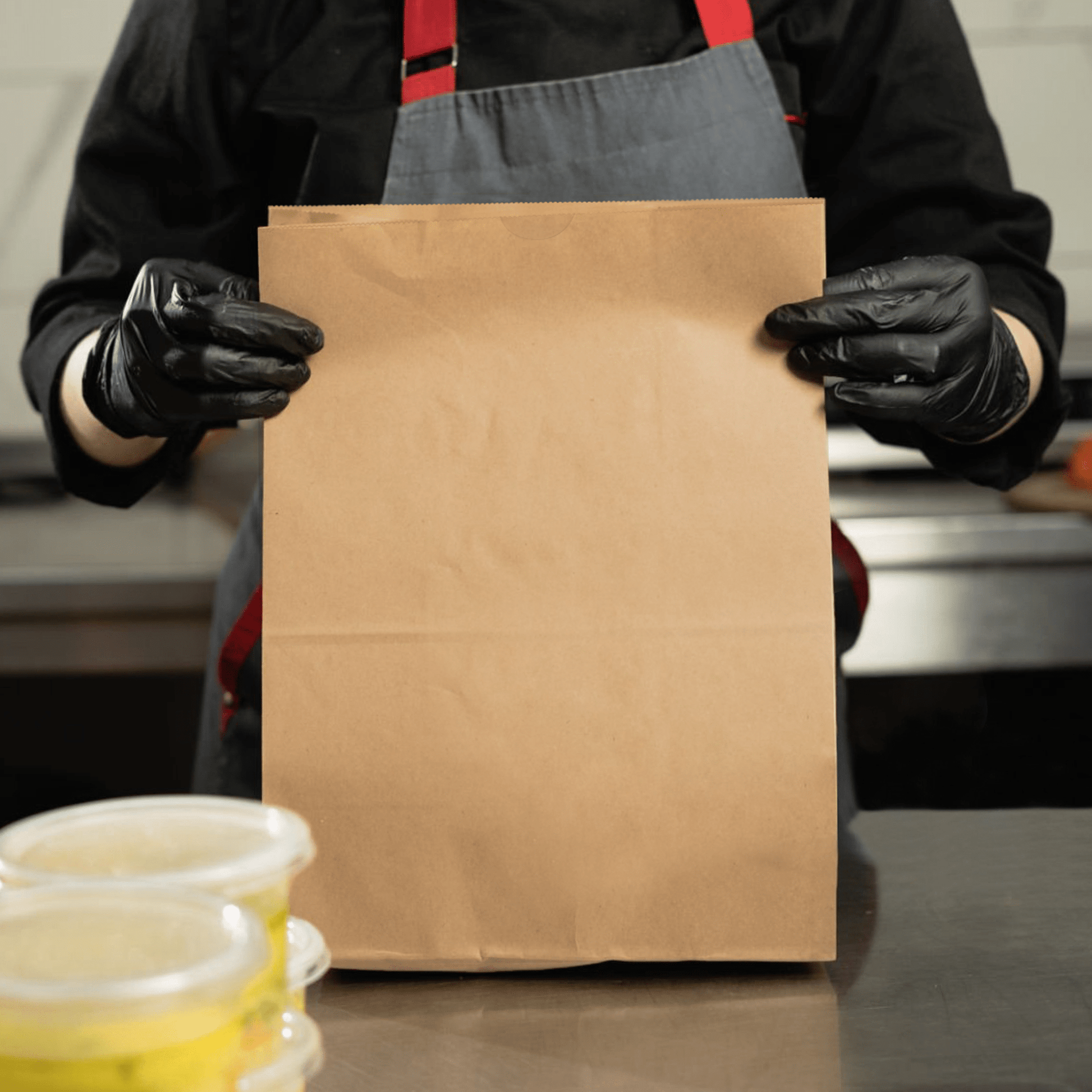 [400ct] 8.46"×6.1"×13.39" Kraft Paper Customize Now Bag | Natural - Biocean by Danube BlueBiocean