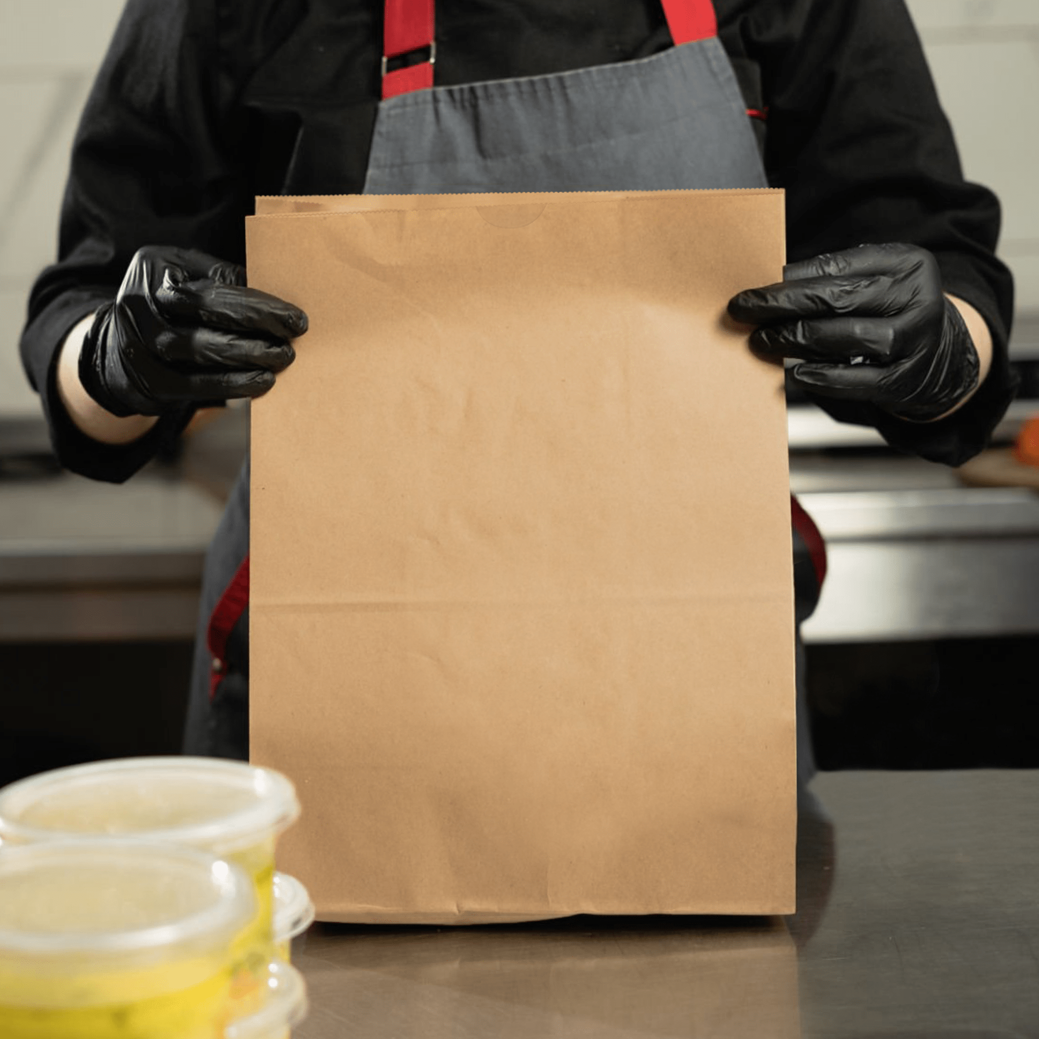 [400ct] 8.46"×6.1"×13.39" Kraft Paper Customize Now Bag | Natural - Biocean by Danube BlueBiocean
