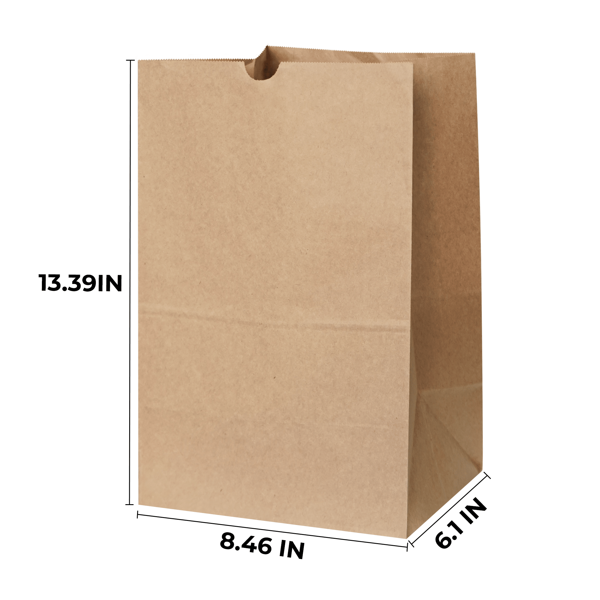 [400ct] 8.46"×6.1"×13.39" Kraft Paper Customize Now Bag | Natural - Biocean by Danube BlueBiocean