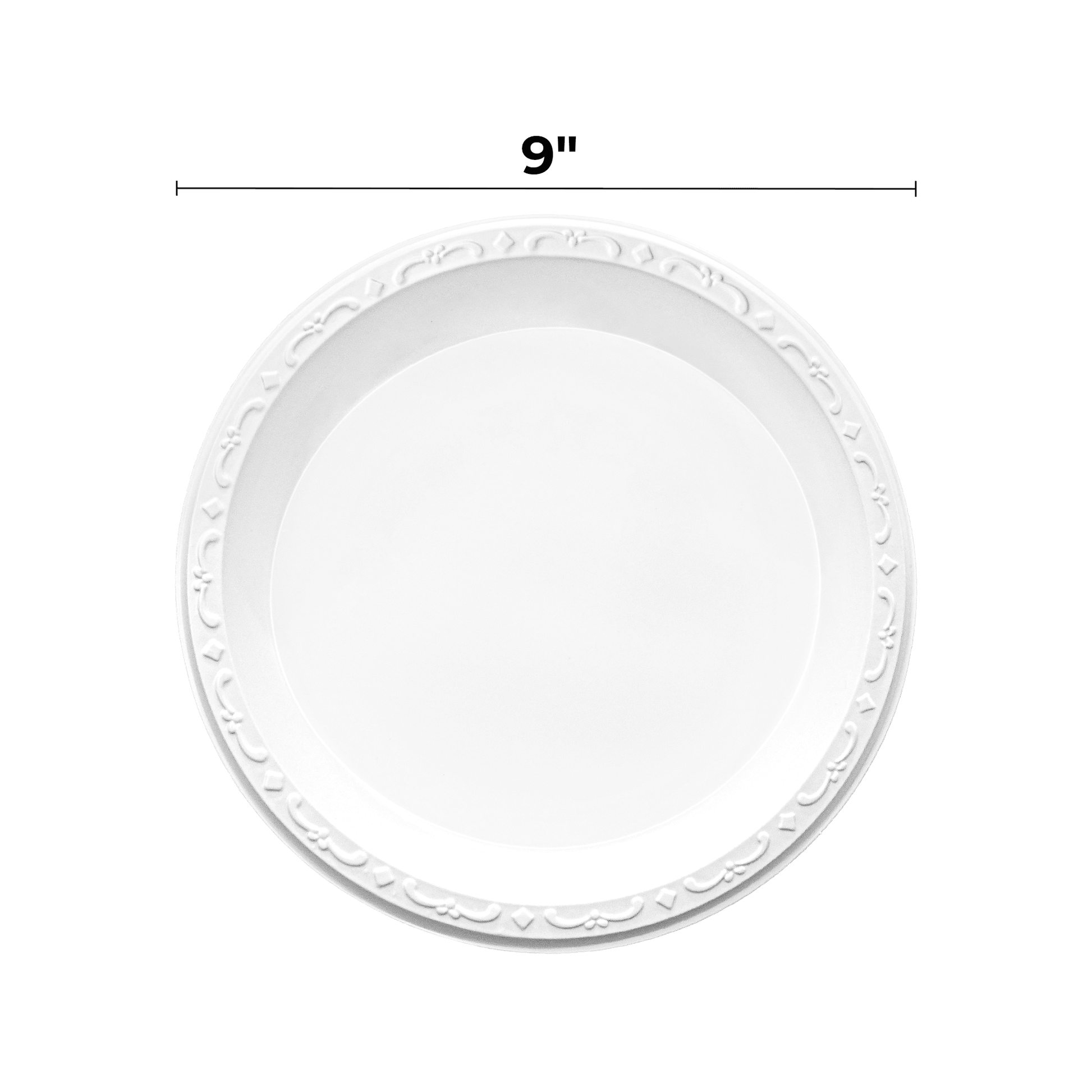 [400ct] 9" Mineral Filled PP Plates | Round | White - Biocean by Danube BlueBiocean