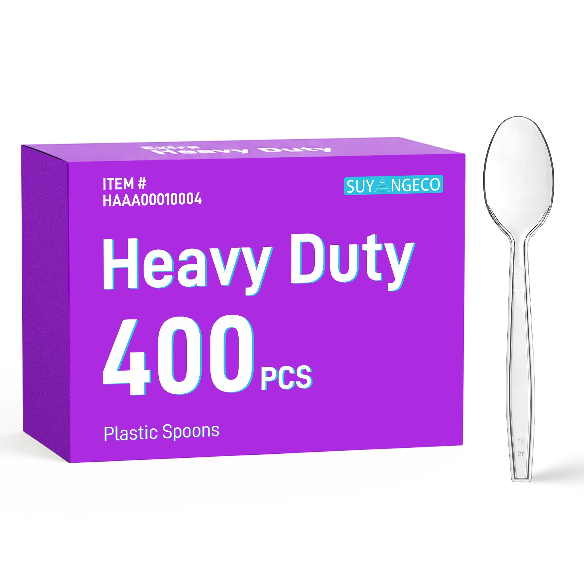 [400ct] PS Plastic Heavy Weight Tea Spoons | Clear - Biocean by Danube BlueBiocean