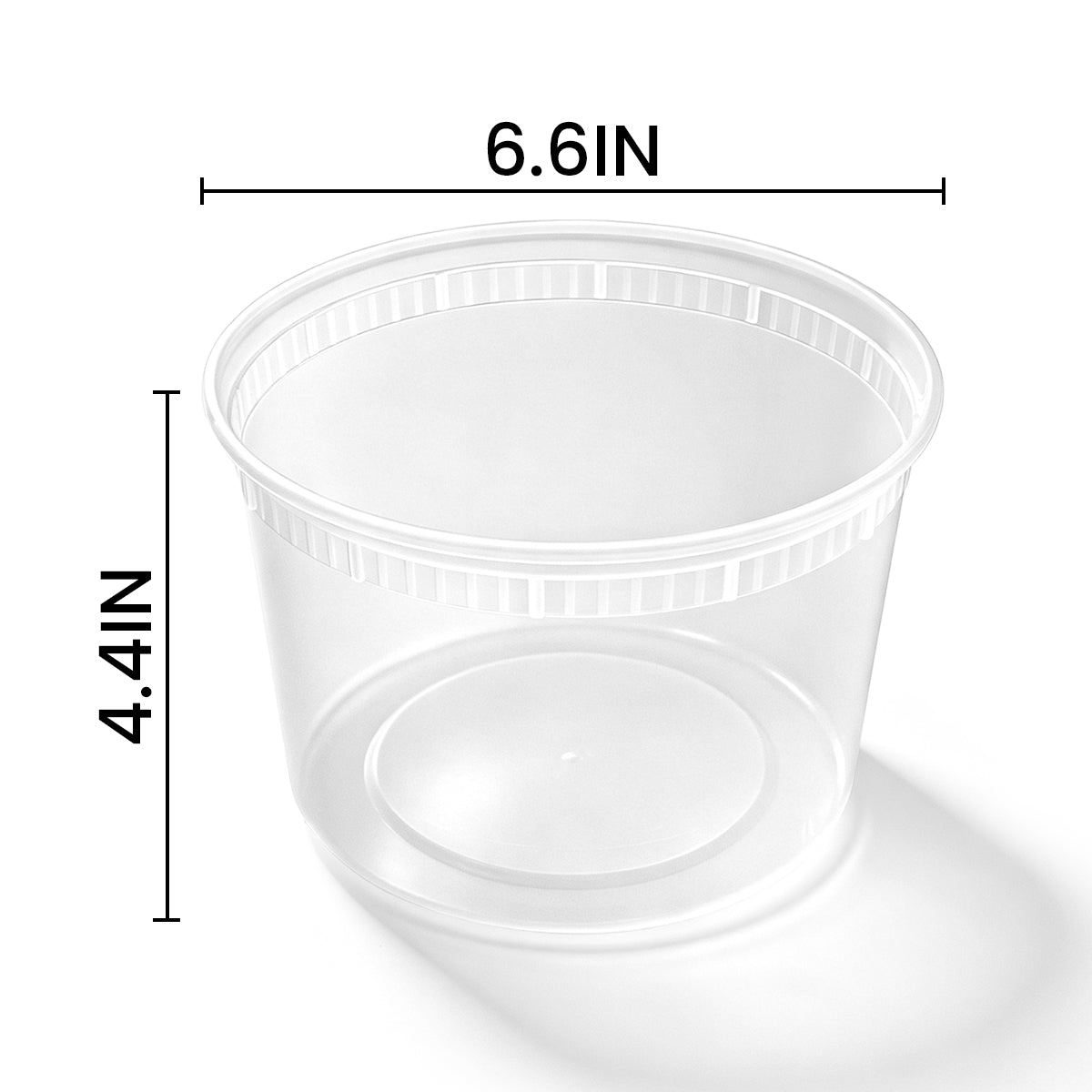 [120ct] 64 oz PP Plastic Heavy Duty Deli Containers with Lids | Microwavable | Clear