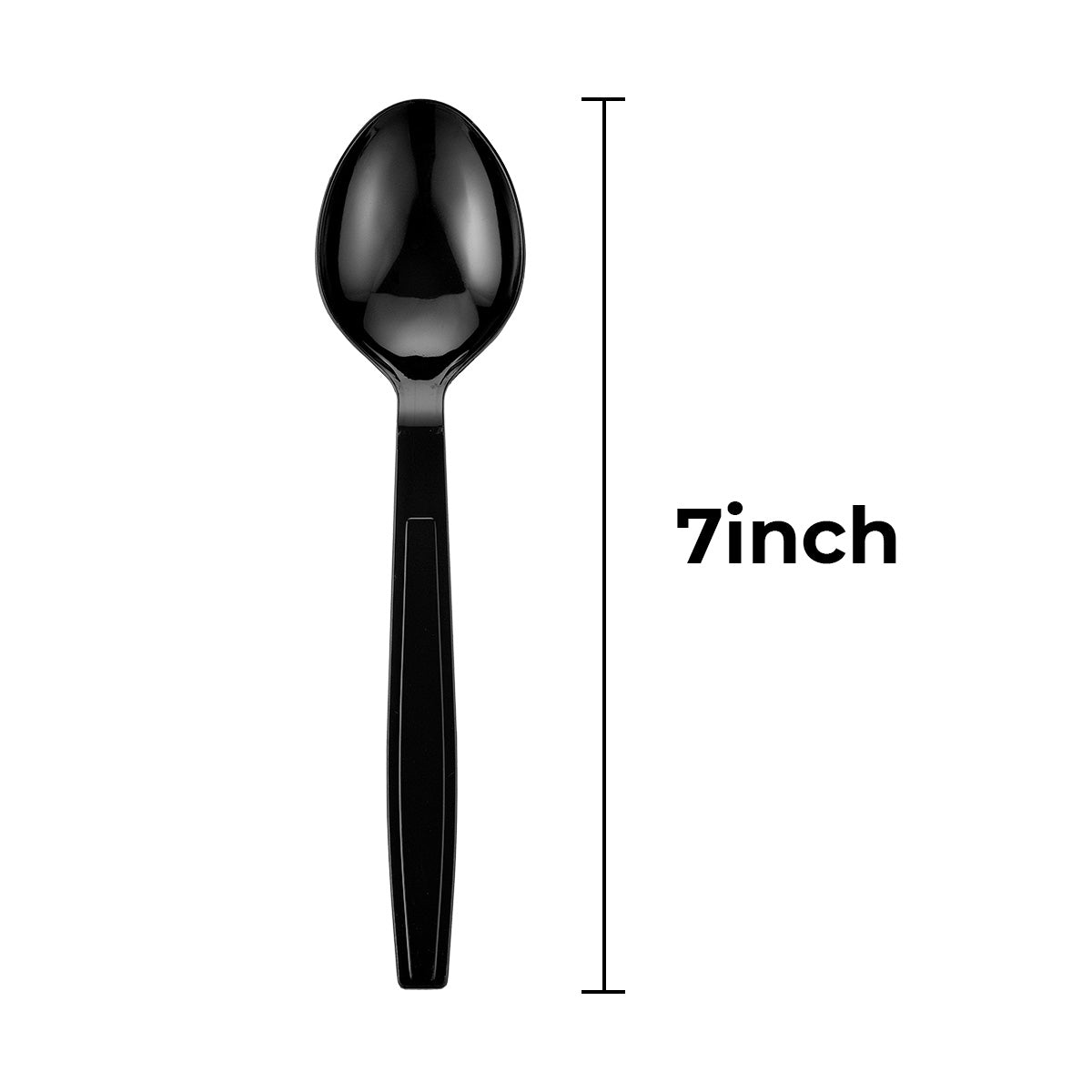 [1,000ct] PS Plastic Extra Heavy Weight Soup Spoons | Black
