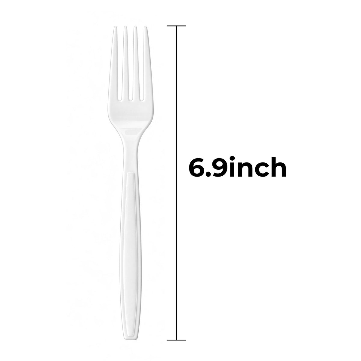 [1,000 ct] PS Plastic Extra Heavy Weight Forks | White