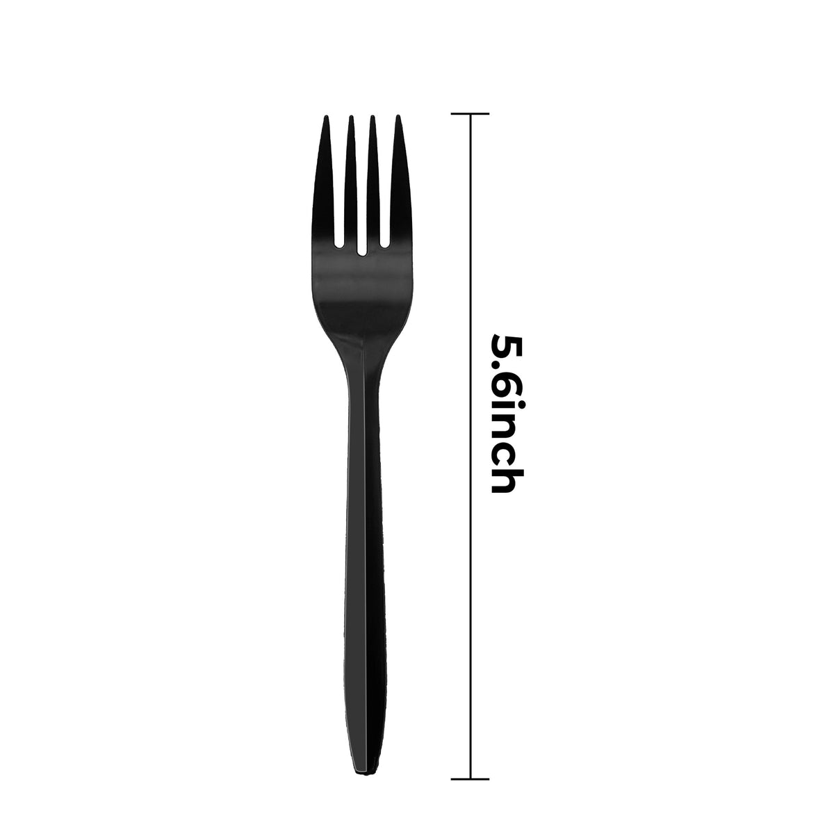 [1,000ct] PP Plastic Medium Weight Forks | Black