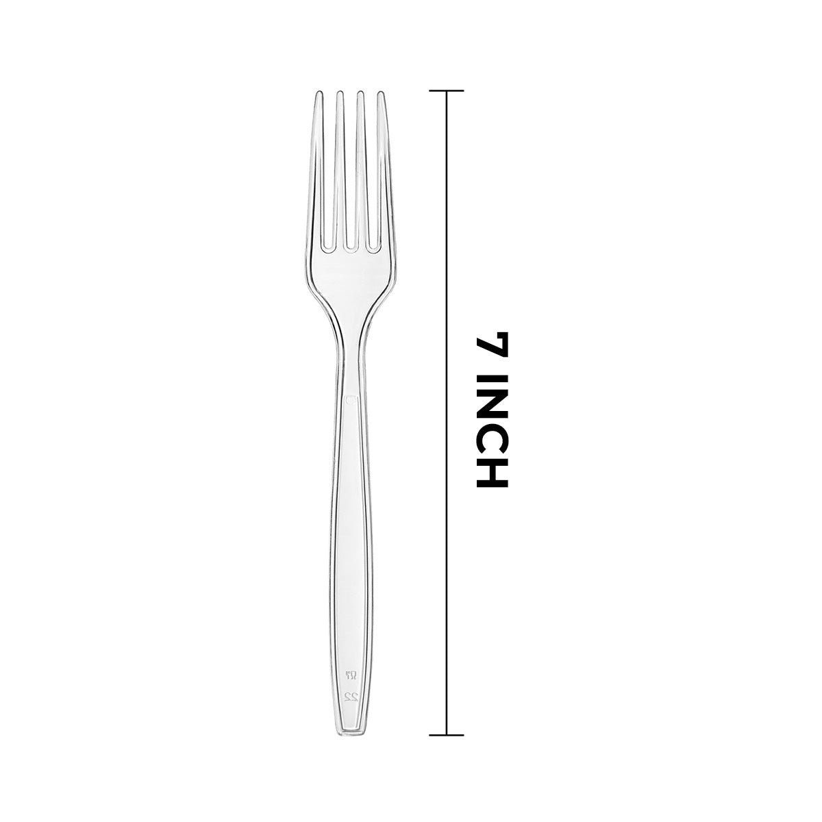 [1,000ct] PS Plastic Extra Heavy Weight  Forks | Clear