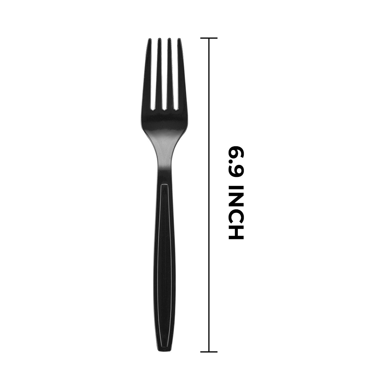 [1,000 ct] PS Plastic Extra Heavy Weight Forks | Black