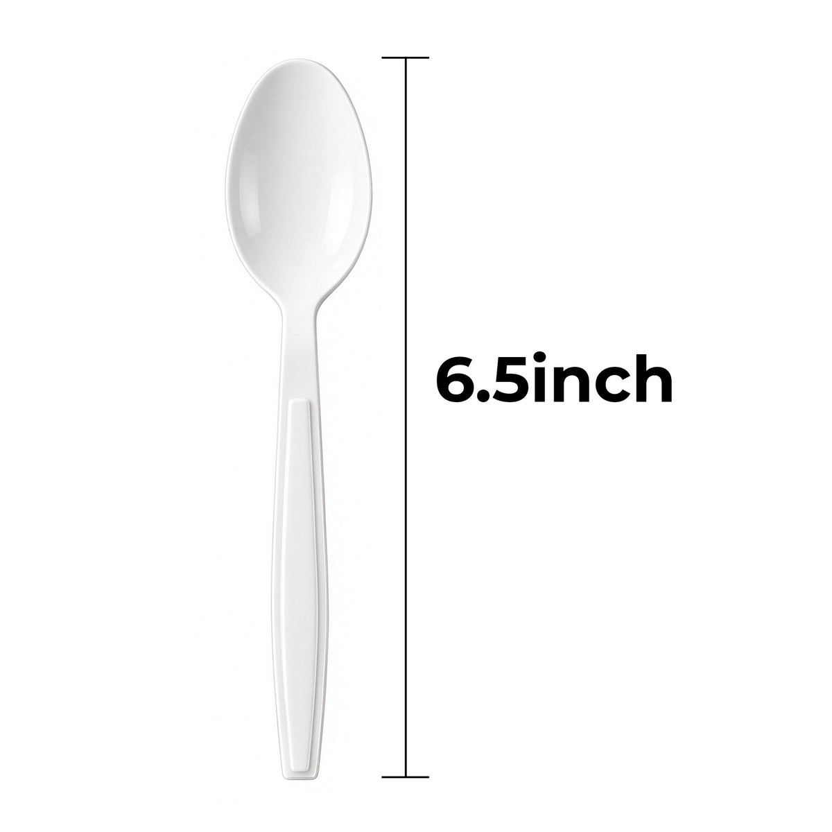 [1,000ct] PS Plastic Extra Heavy Weight Tea Spoons | White