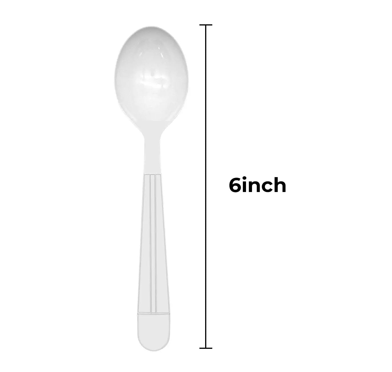 Heavy Weight White PP Plastic Wrapped Soup Spoons - 1,000/Case