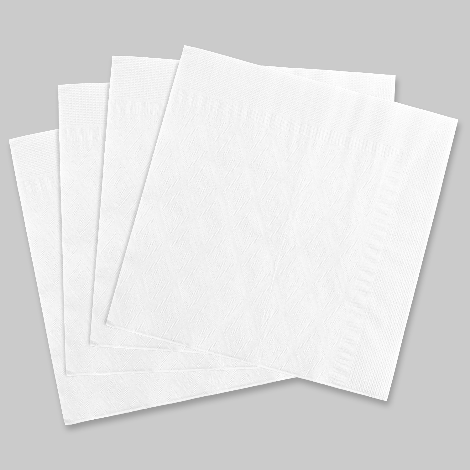 17" x 17" White 1-Ply 1/4 Fold Dinner Napkins-4,000/Case