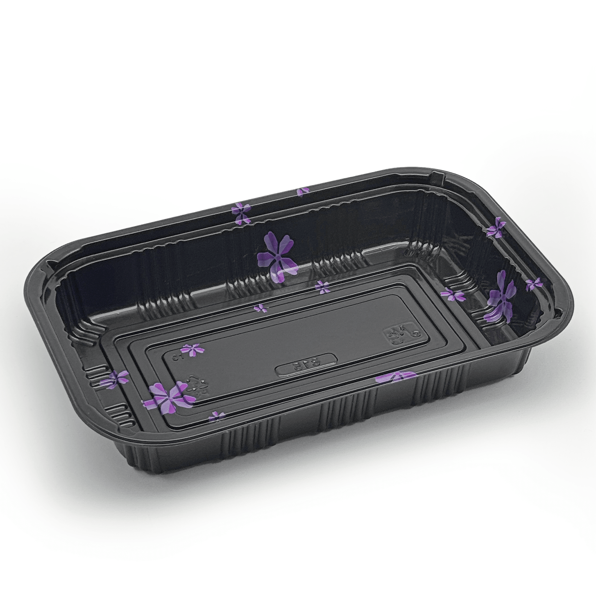 [450ct] 8 1/5" x 5 1/3" PS Plastic Rectangular Food Containers & Lids | Black - Biocean by Danube BlueBiocean
