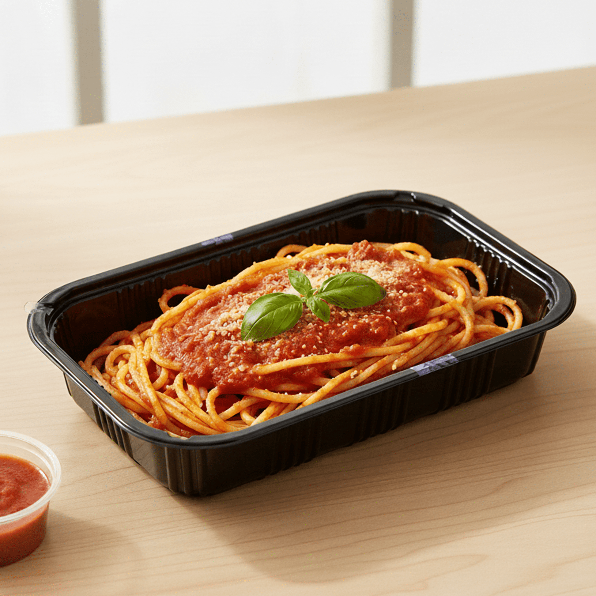 [450ct] 8 1/5" x 5 1/3" PS Plastic Rectangular Food Containers & Lids | Black - Biocean by Danube BlueBiocean
