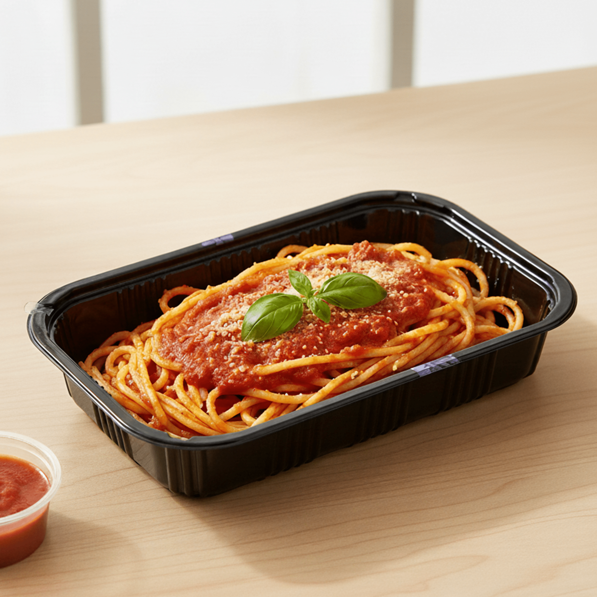 [450ct] 8 1/5" x 5 1/3" PS Plastic Rectangular Food Containers & Lids | Black - Biocean by Danube BlueBiocean