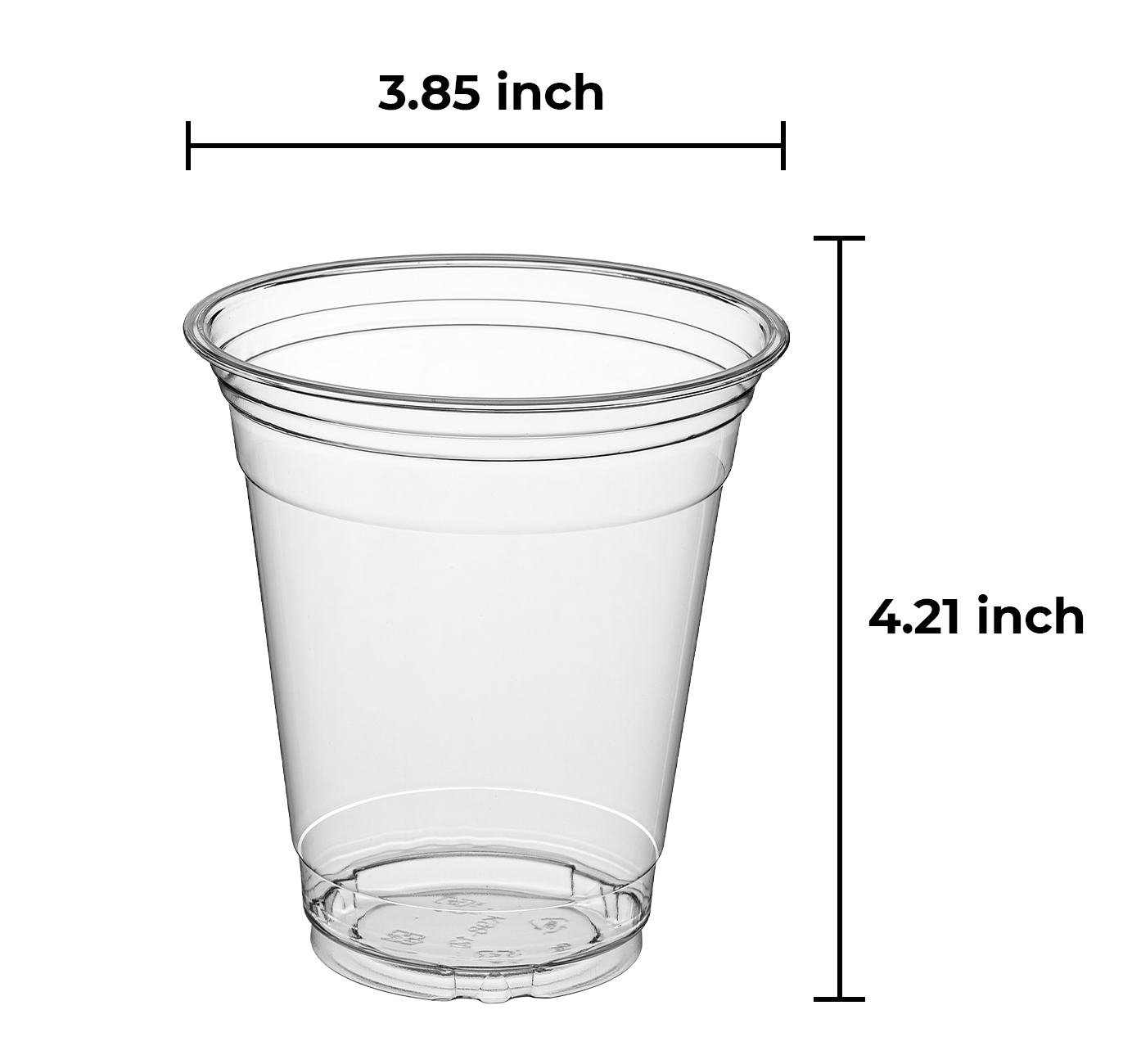 12 oz Clear PET Plastic Cold Cup with 98mm-1,000/Case