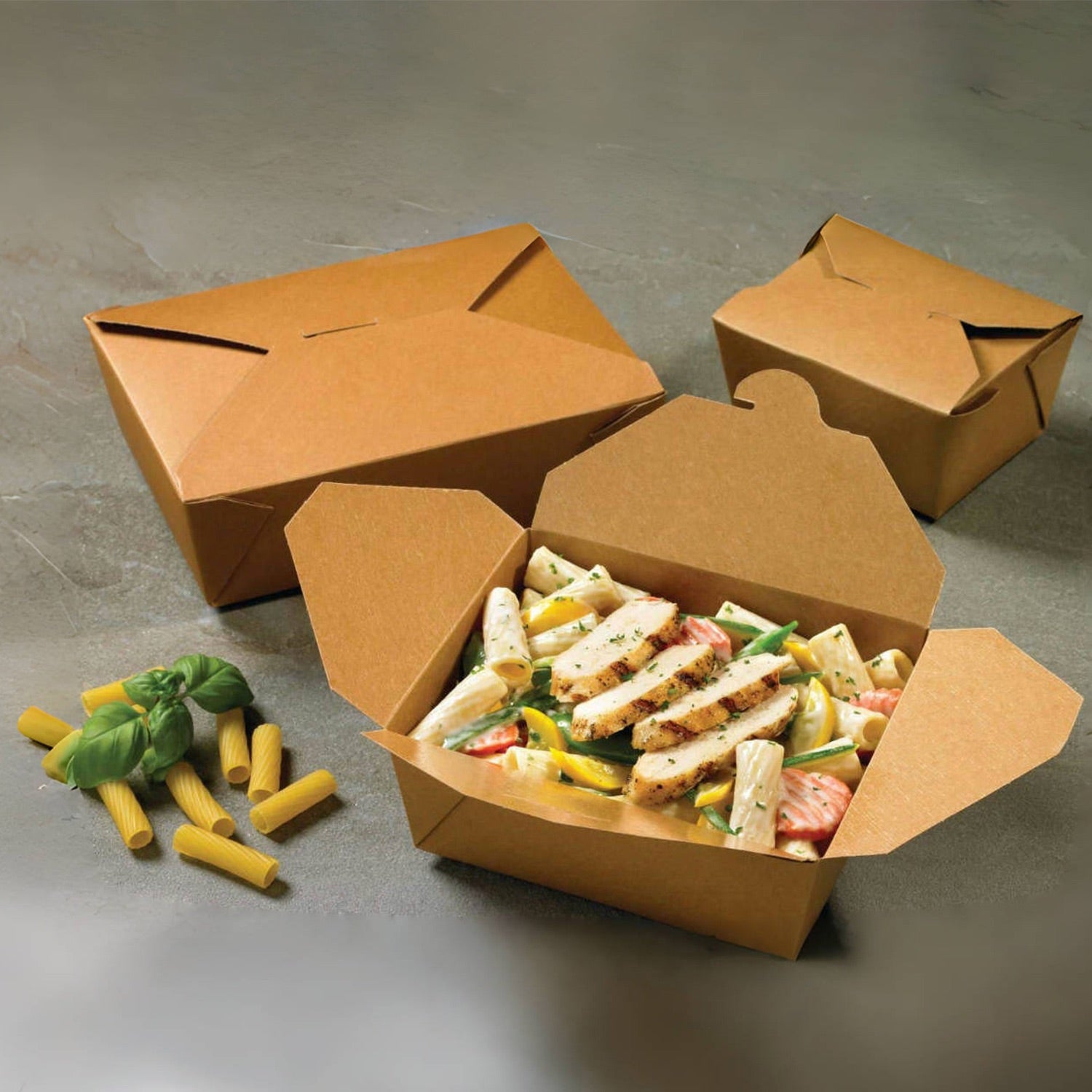 47oz Kraft Paper Take-Out Boxes - 200/Case